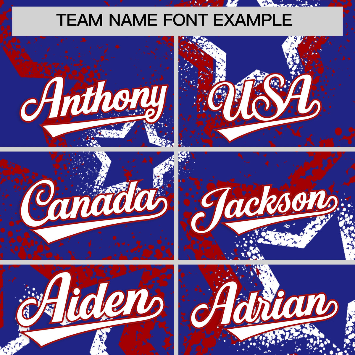 Custom Royal Blue White Red Star-Shaped Ink Texture Graffiti Pattern Baseball Jersey | Sublimation Printed &amp; Stitched,Add Name and Numbern,Perfect for Parties,Perfect for Training | KXKSHOP