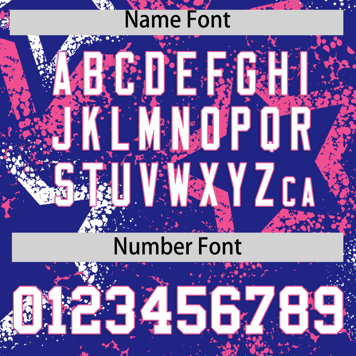 Custom Royal Blue White Pink Star-Shaped Ink Texture Graffiti Pattern Baseball Jersey | Sublimation Printed &amp; Stitched,Add Name and Numbern,Perfect for Parties,Perfect for Training | KXKSHOP