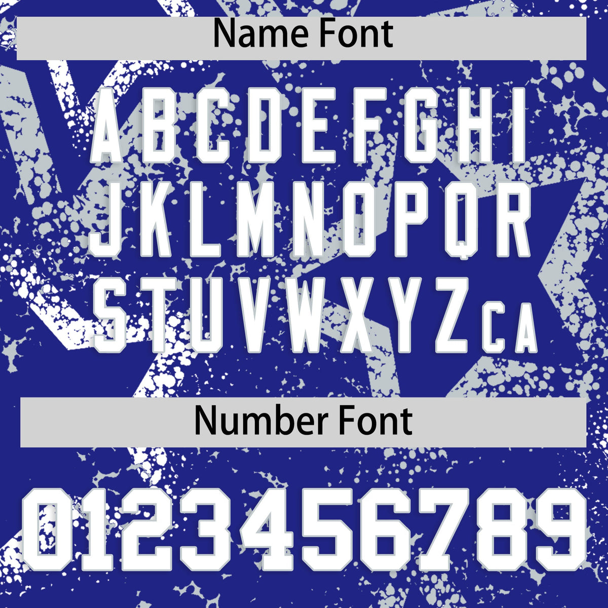 Custom Royal Blue White Silver Star-Shaped Ink Texture Graffiti Pattern Baseball Jersey | Sublimation Printed & Stitched,Add Name and Numbern,Perfect for Parties,Perfect for Training | KXKSHOP