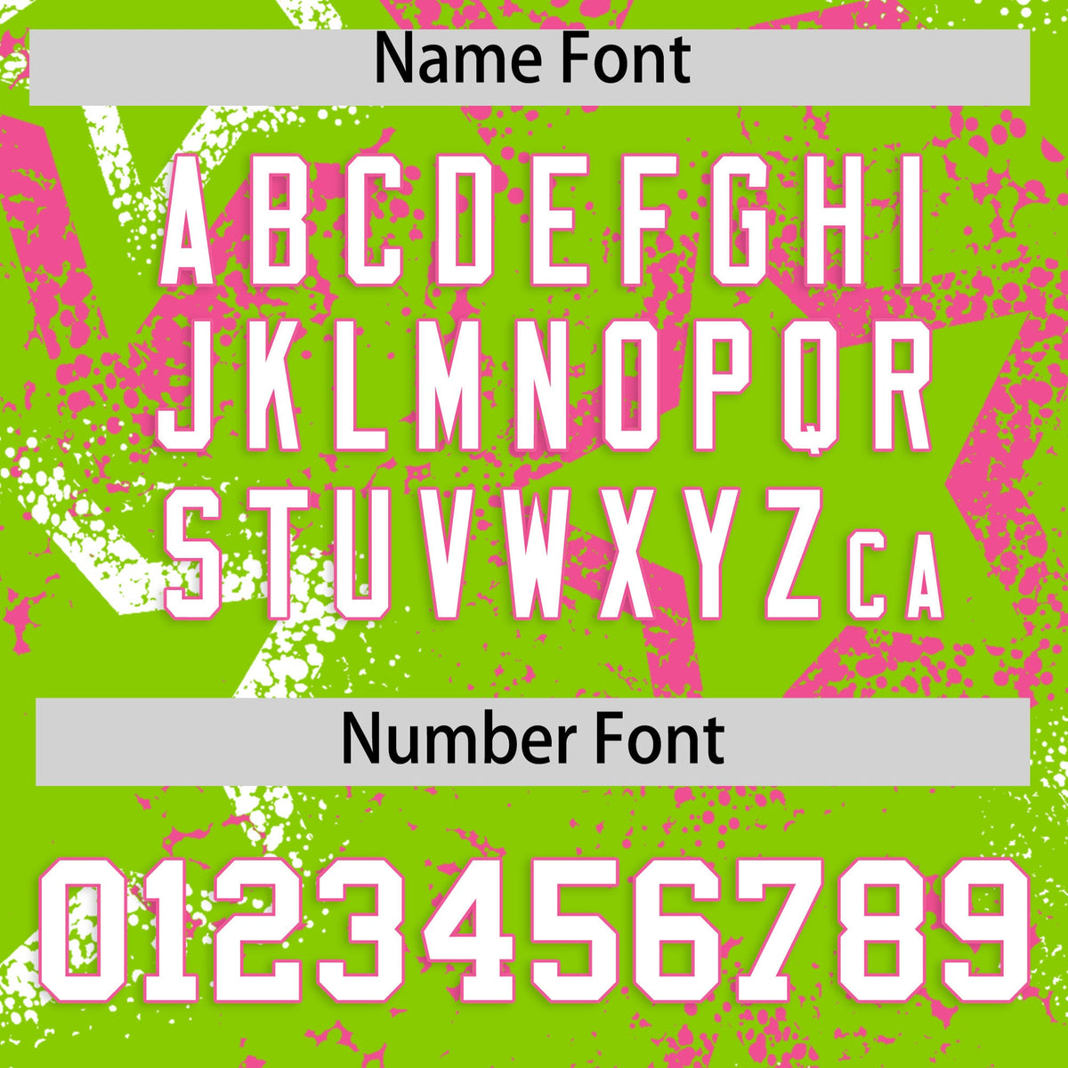 Custom Neon Green Pink White Star-Shaped Ink Texture Graffiti Pattern Baseball Jersey | Sublimation Printed &amp; Stitched,Add Name and Numbern,Perfect for Parties,Perfect for Training | KXKSHOP