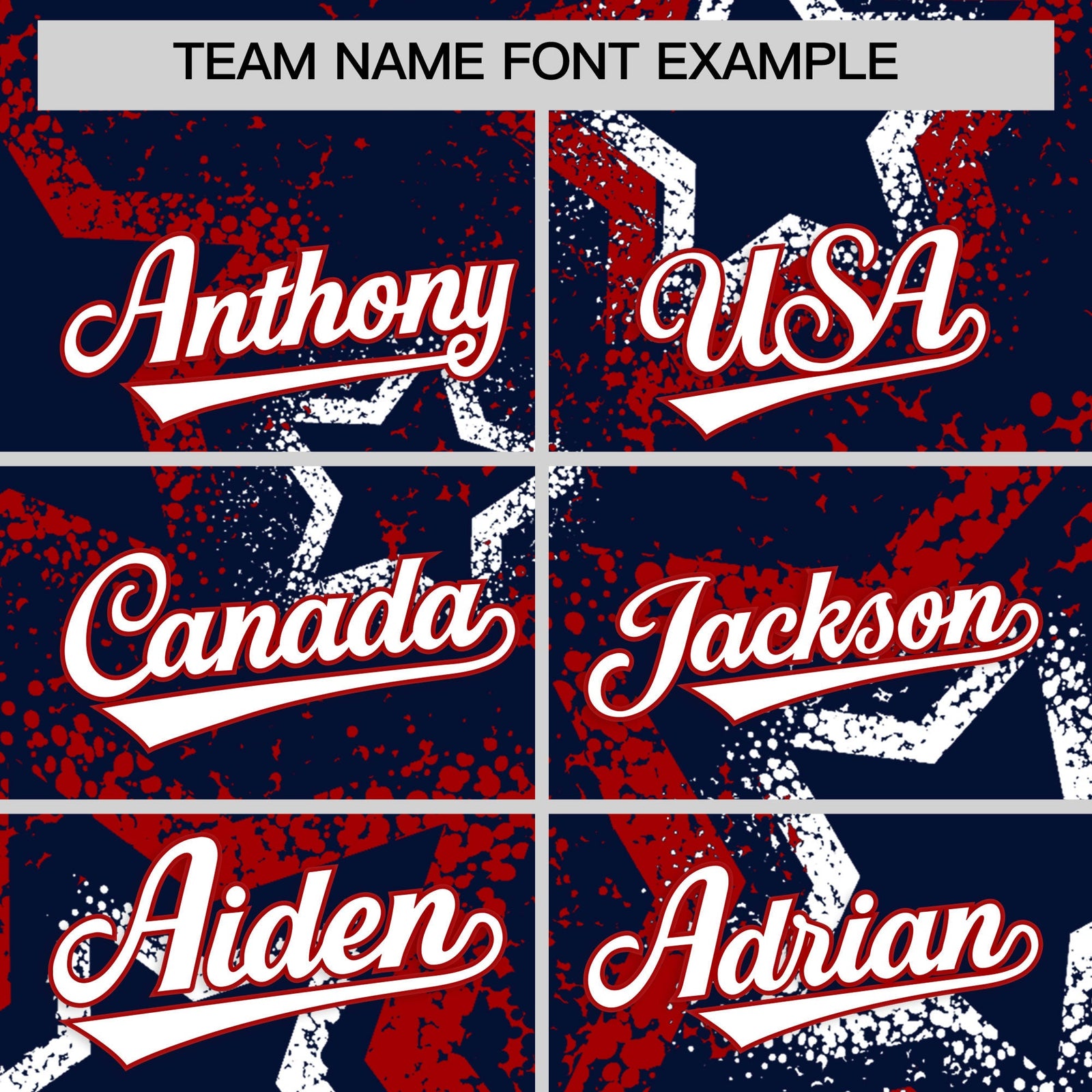 Custom Navy White Red Star-Shaped Ink Texture Graffiti Pattern Baseball Jersey | Sublimation Printed & Stitched,Add Name and Numbern,Perfect for Parties,Perfect for Training | KXKSHOP