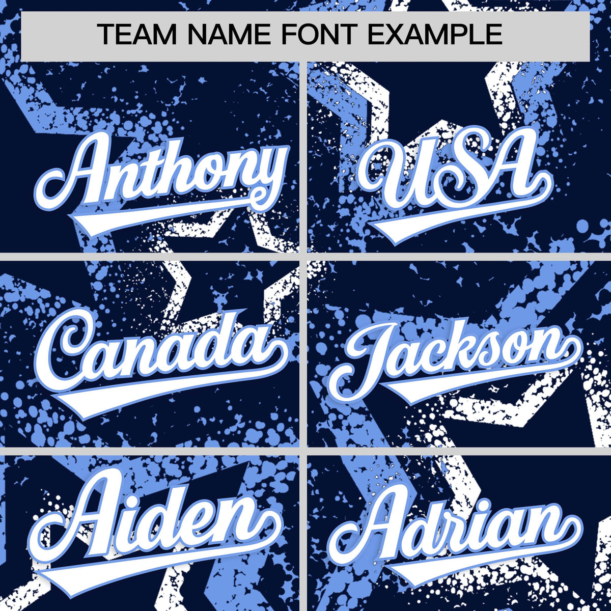 Custom Navy White Light Blue Star-Shaped Ink Texture Graffiti Pattern Baseball Jersey | Sublimation Printed &amp; Stitched,Add Name and Numbern,Perfect for Parties,Perfect for Training | KXKSHOP