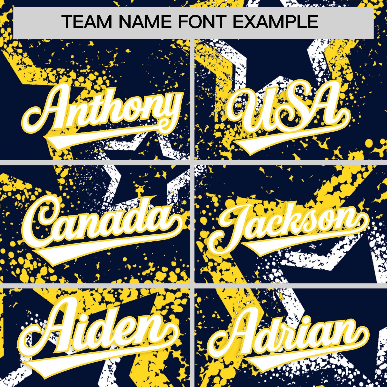 Custom Navy White Gold Star-Shaped Ink Texture Graffiti Pattern Baseball Jersey | Sublimation Printed & Stitched,Add Name and Numbern,Perfect for Parties,Perfect for Training | KXKSHOP