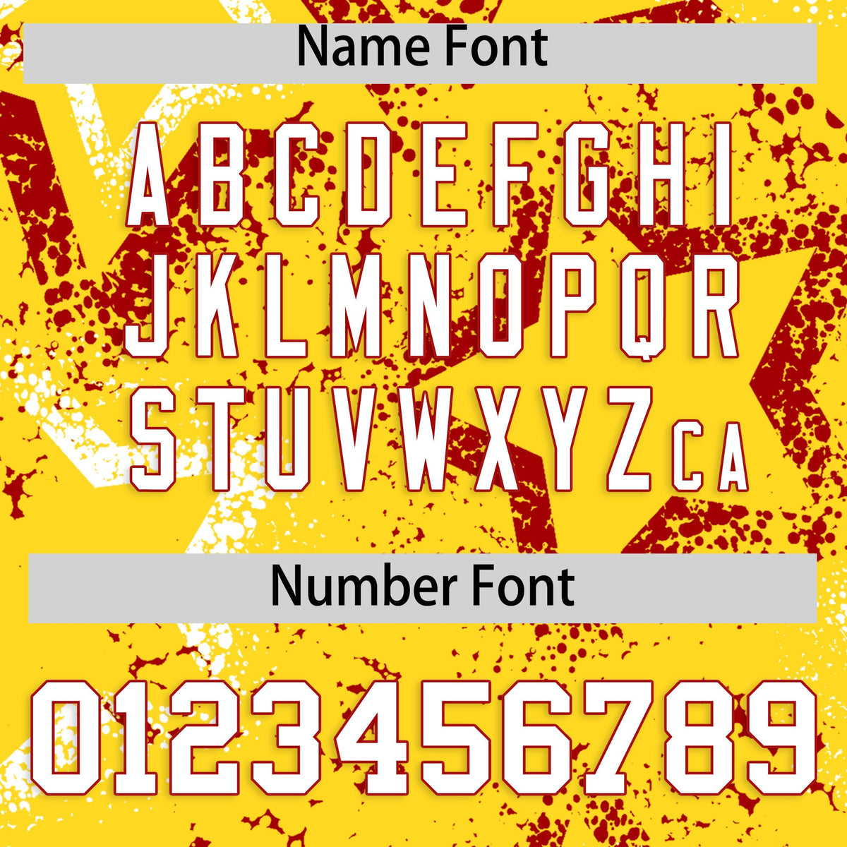 Custom Gold White Red Star-Shaped Ink Texture Graffiti Pattern Baseball Jersey | Sublimation Printed &amp; Stitched,Add Name and Numbern,Perfect for Parties,Perfect for Training | KXKSHOP