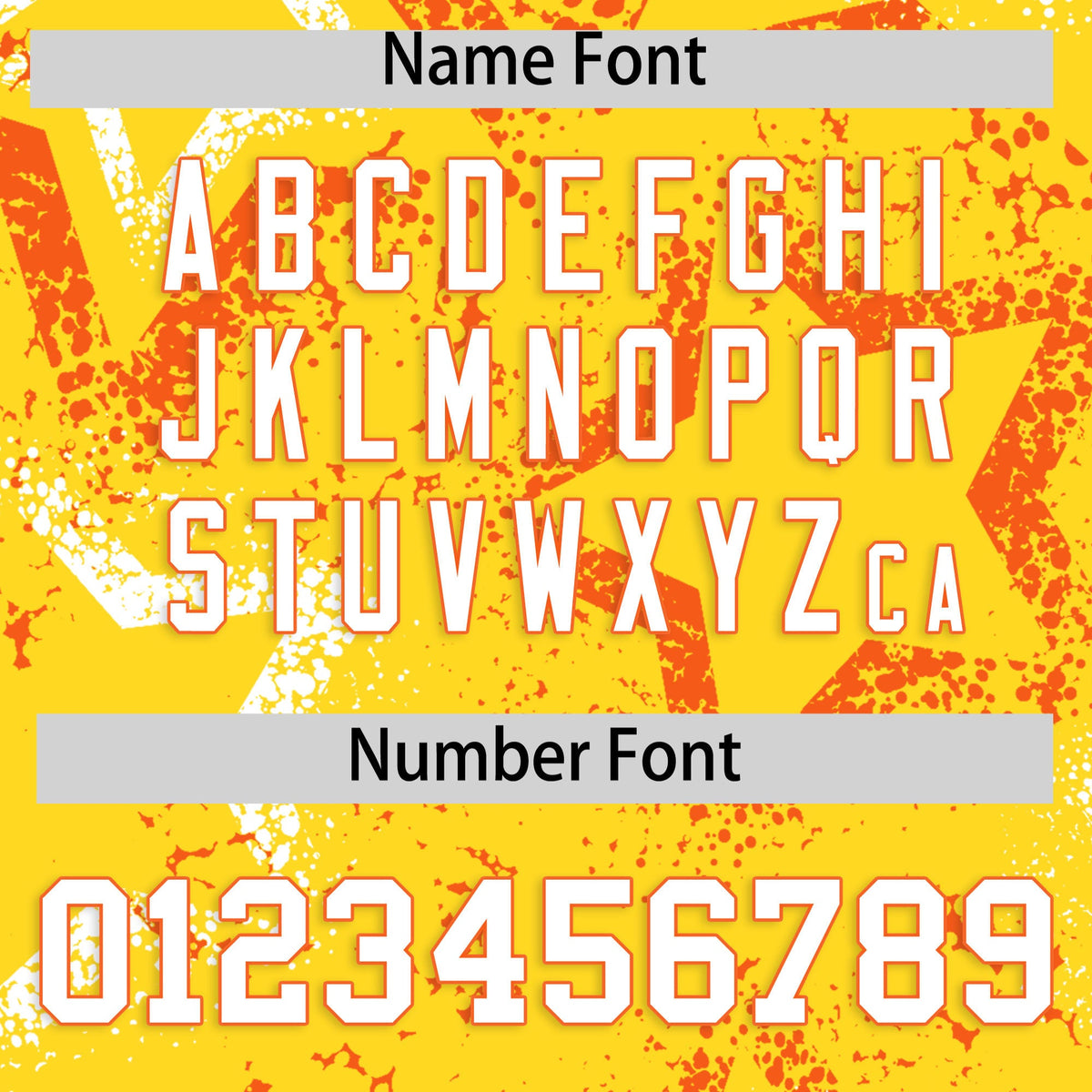 Custom Gold Orange White Star-Shaped Ink Texture Graffiti Pattern Baseball Jersey | Sublimation Printed &amp; Stitched,Add Name and Numbern,Perfect for Parties,Perfect for Training | KXKSHOP