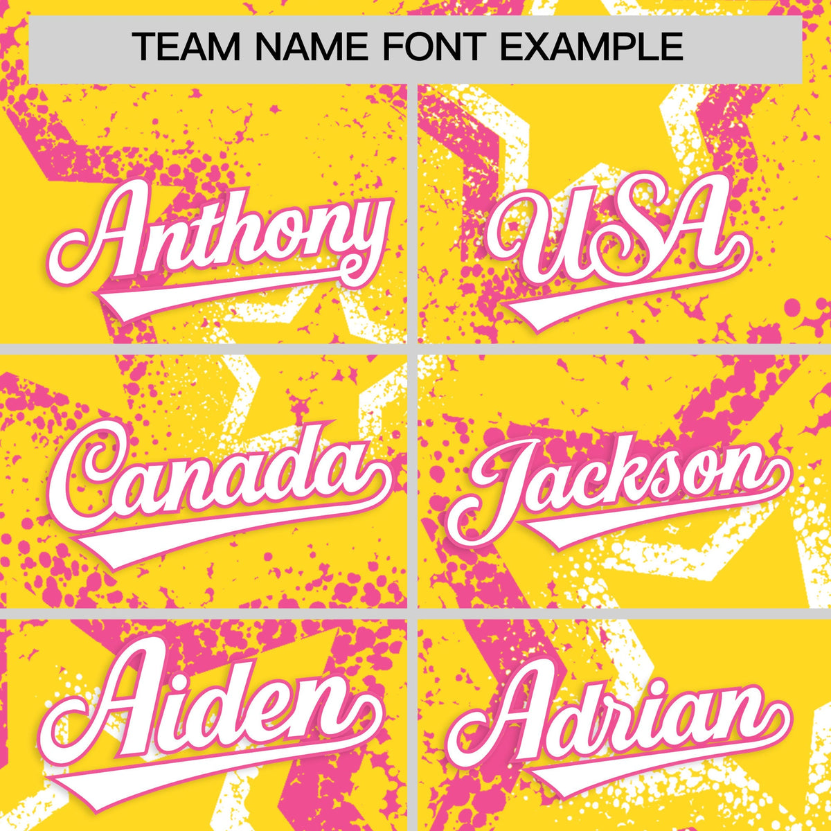 Custom Gold White Pink Star-Shaped Ink Texture Graffiti Pattern Baseball Jersey | Sublimation Printed &amp; Stitched,Add Name and Numbern,Perfect for Parties,Perfect for Training | KXKSHOP