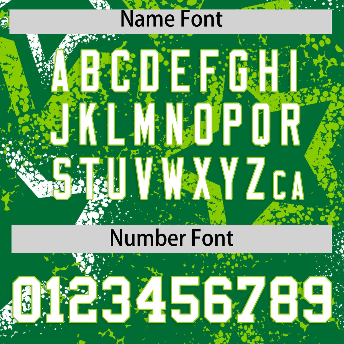 Custom Kelly Green White Neon Green Star-Shaped Ink Texture Graffiti Pattern Baseball Jersey | Sublimation Printed & Stitched,Add Name and Numbern,Perfect for Parties,Perfect for Training | KXKSHOP