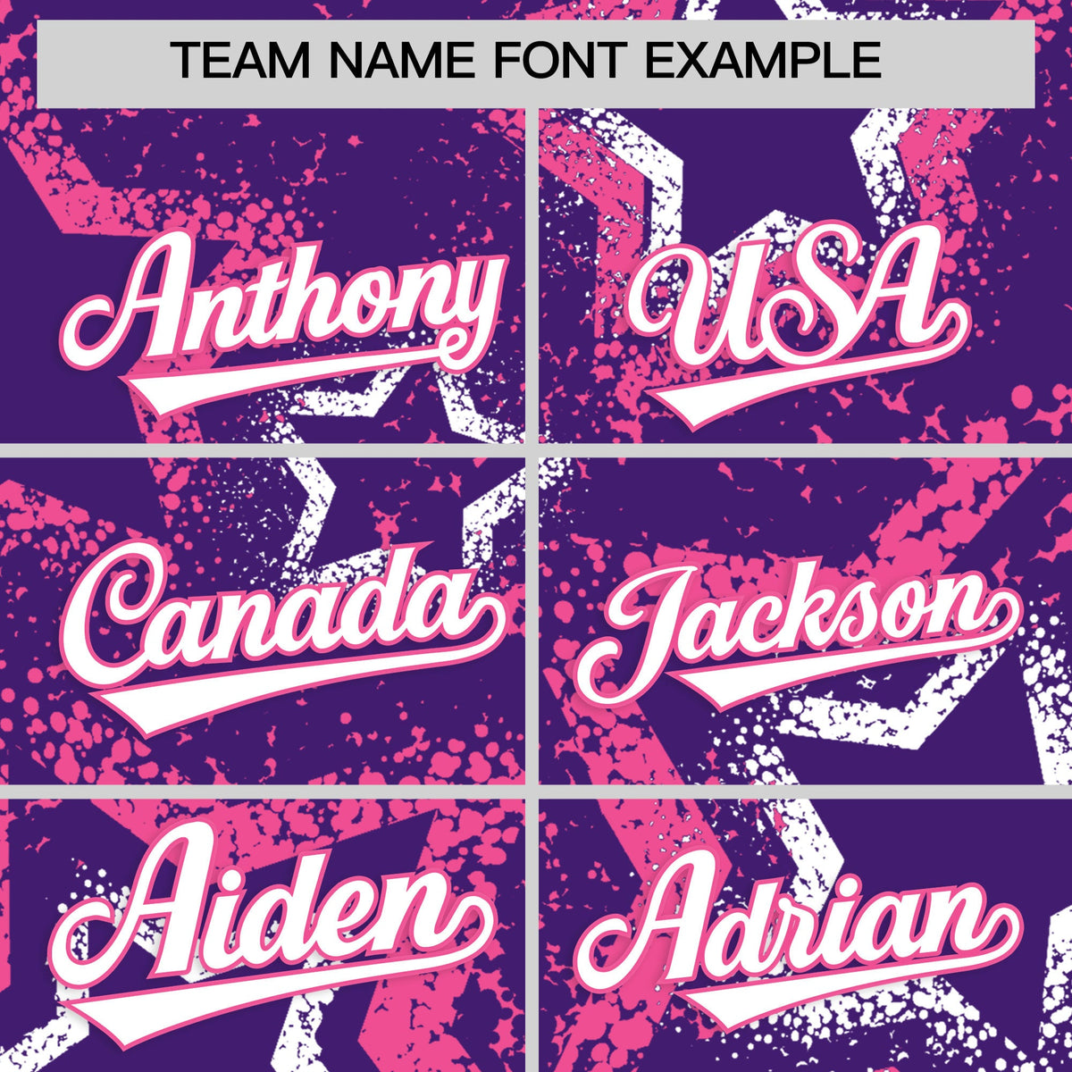 Custom Purple White Pink Star-Shaped Ink Texture Graffiti Pattern Baseball Jersey | Sublimation Printed &amp; Stitched,Add Name and Numbern,Perfect for Parties,Perfect for Training | KXKSHOP