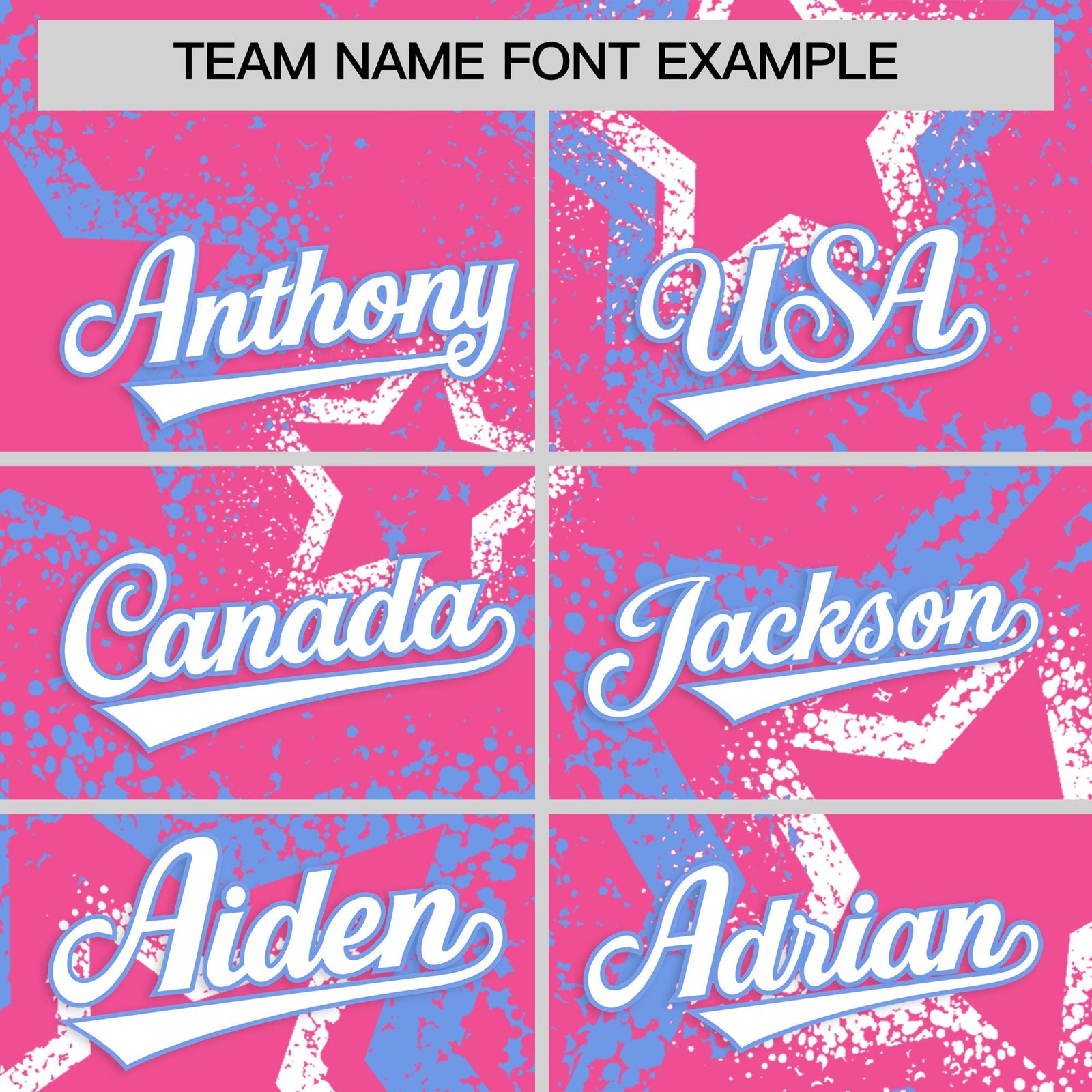 Custom Pink White Light Blue Star-Shaped Ink Texture Graffiti Pattern Baseball Jersey | Sublimation Printed & Stitched,Add Name and Numbern,Perfect for Parties,Perfect for Training | KXKSHOP