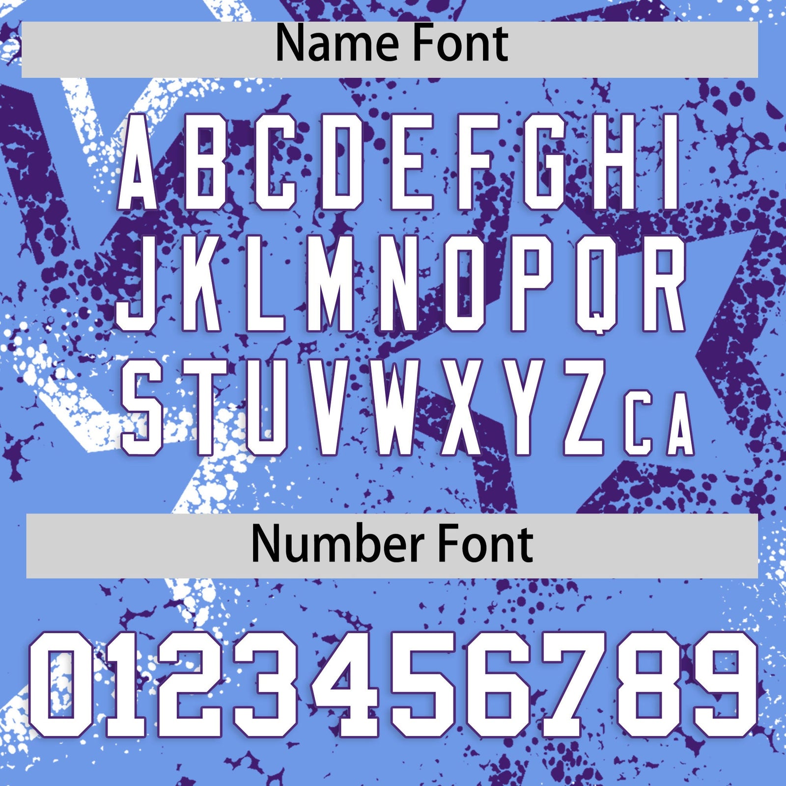 Custom Light Blue White Purple Star-Shaped Ink Texture Graffiti Pattern Baseball Jersey | Sublimation Printed & Stitched,Add Name and Numbern,Perfect for Parties,Perfect for Training | KXKSHOP