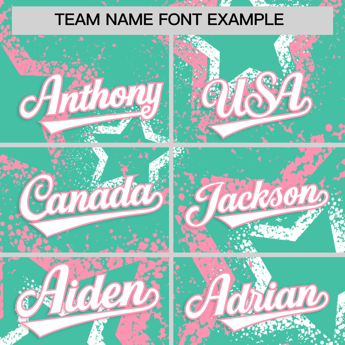 Custom Bright Green White Light Pink Star-Shaped Ink Texture Graffiti Pattern Baseball Jersey | Sublimation Printed &amp; Stitched,Add Name and Numbern,Perfect for Parties,Perfect for Training | KXKSHOP