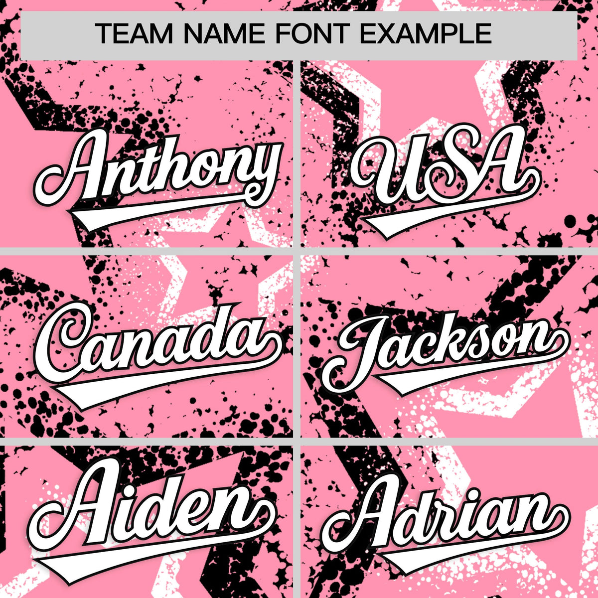 Custom Light Pink White Black Star-Shaped Ink Texture Graffiti Pattern Baseball Jersey | Sublimation Printed &amp; Stitched,Add Name and Numbern,Perfect for Parties,Perfect for Training | KXKSHOP