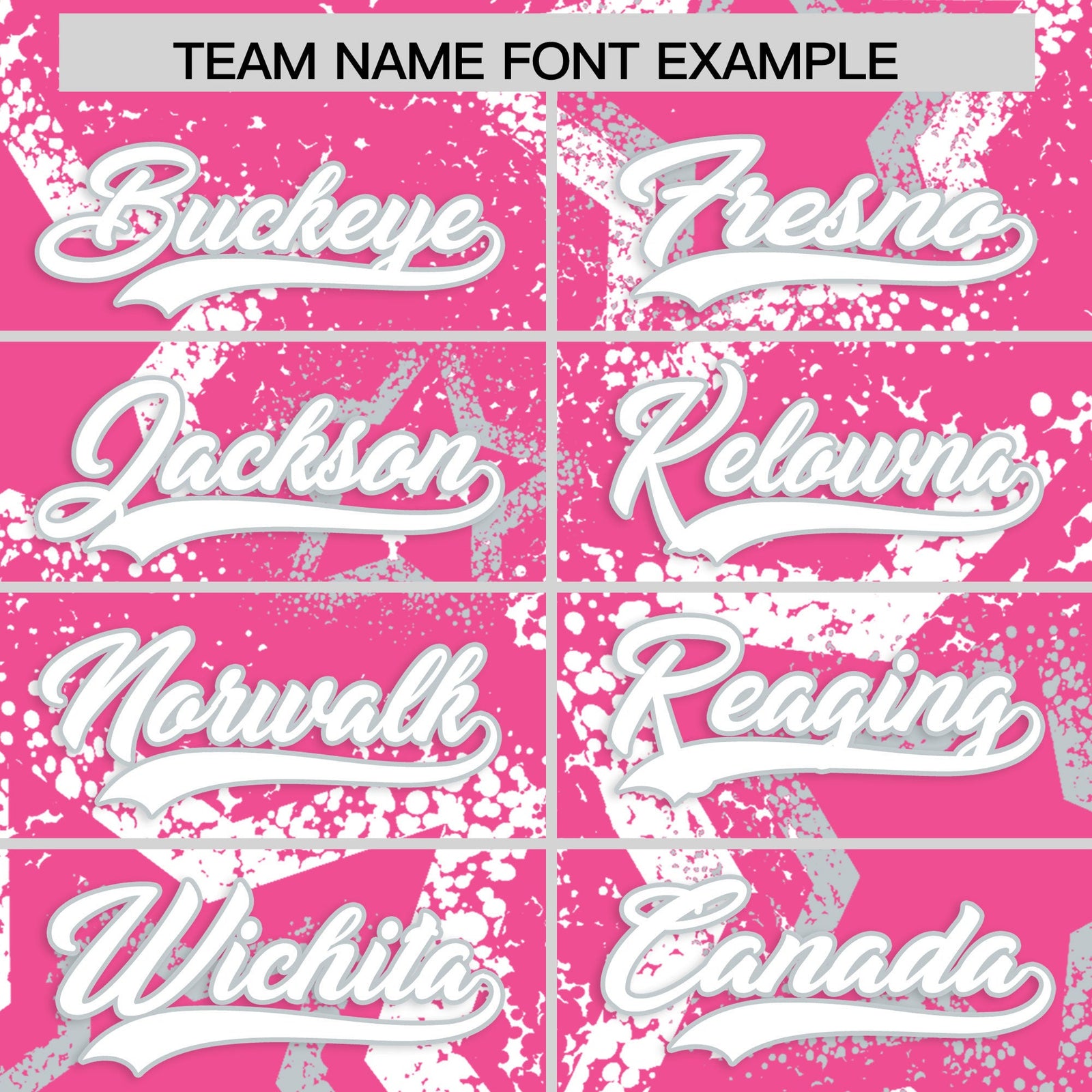 Custom Pink Silver White Star-Shaped Ink Texture Graffiti Pattern Baseball Jersey | Sublimation Printed & Stitched,Add Name and Numbern,Perfect for Parties,Perfect for Training | KXKSHOP