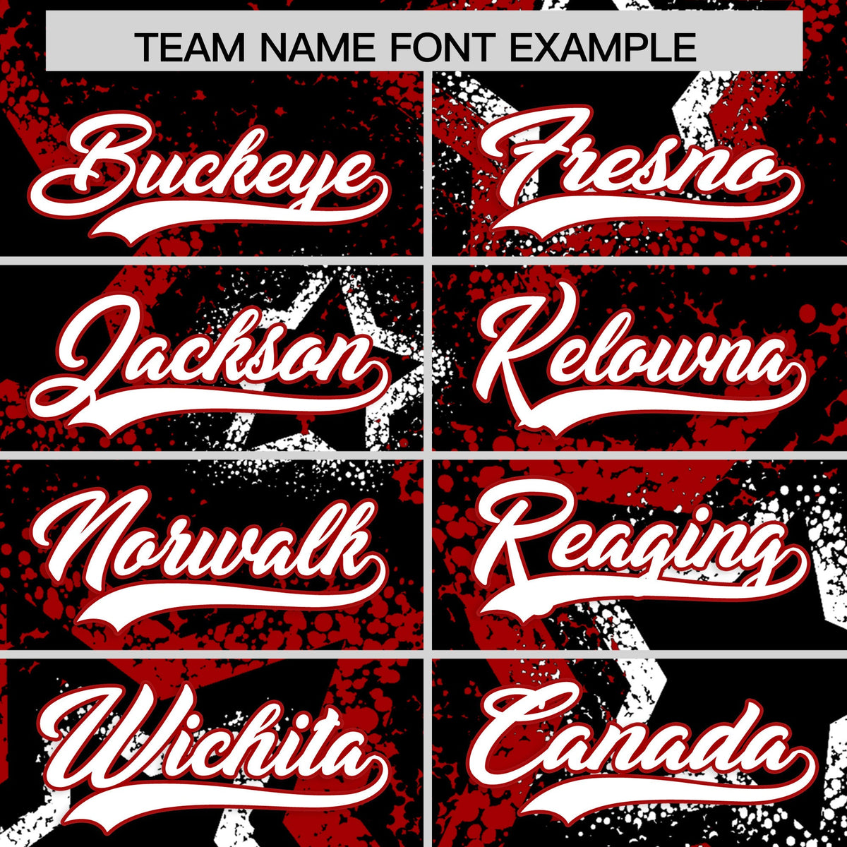 Custom Black White Red Star-Shaped Ink Texture Graffiti Pattern Baseball Jersey | Sublimation Printed &amp; Stitched,Add Name and Numbern,Perfect for Parties,Perfect for Training | KXKSHOP