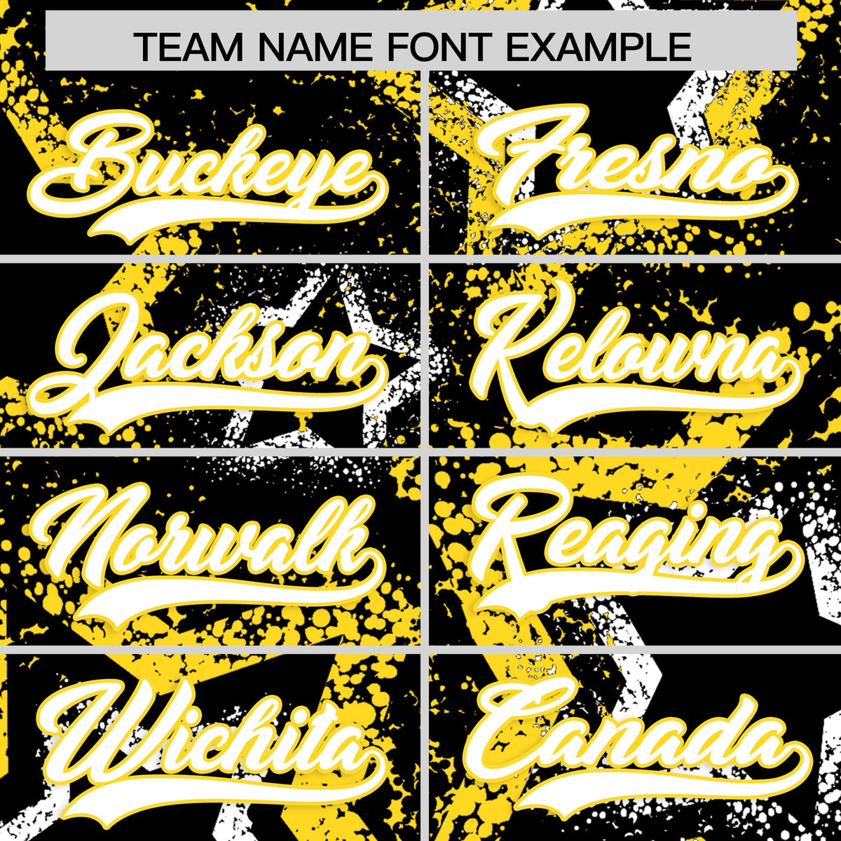 Custom Black White Gold Star-Shaped Ink Texture Graffiti Pattern Baseball Jersey | Sublimation Printed & Stitched,Add Name and Numbern,Perfect for Parties,Perfect for Training | KXKSHOP