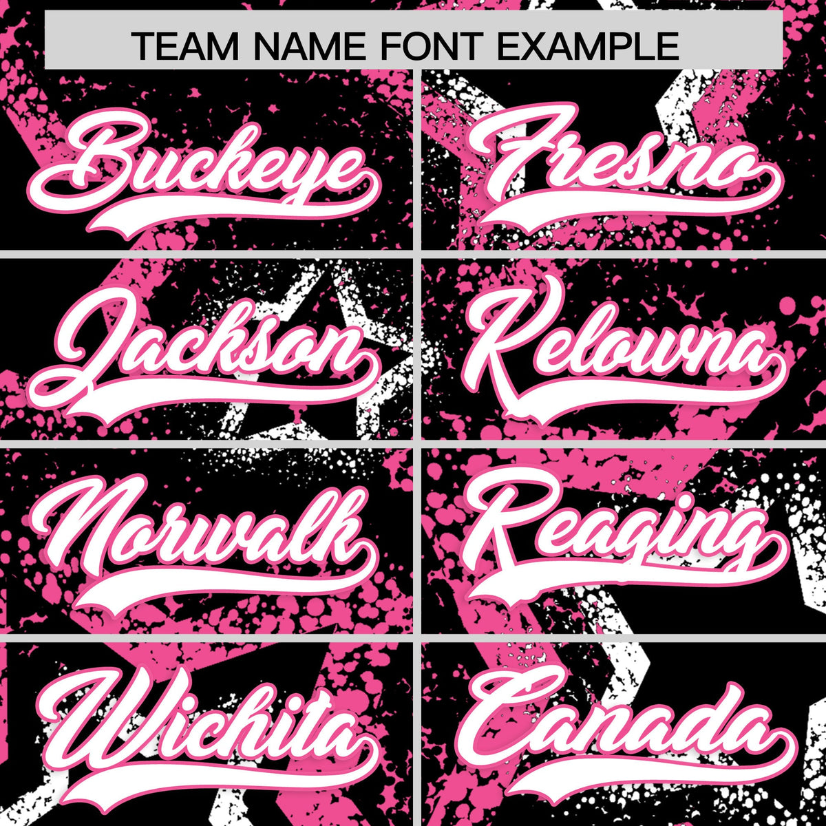 Custom Black White Pink Star-Shaped Ink Texture Graffiti Pattern Baseball Jersey | Sublimation Printed & Stitched,Add Name and Numbern,Perfect for Parties,Perfect for Training | KXKSHOP