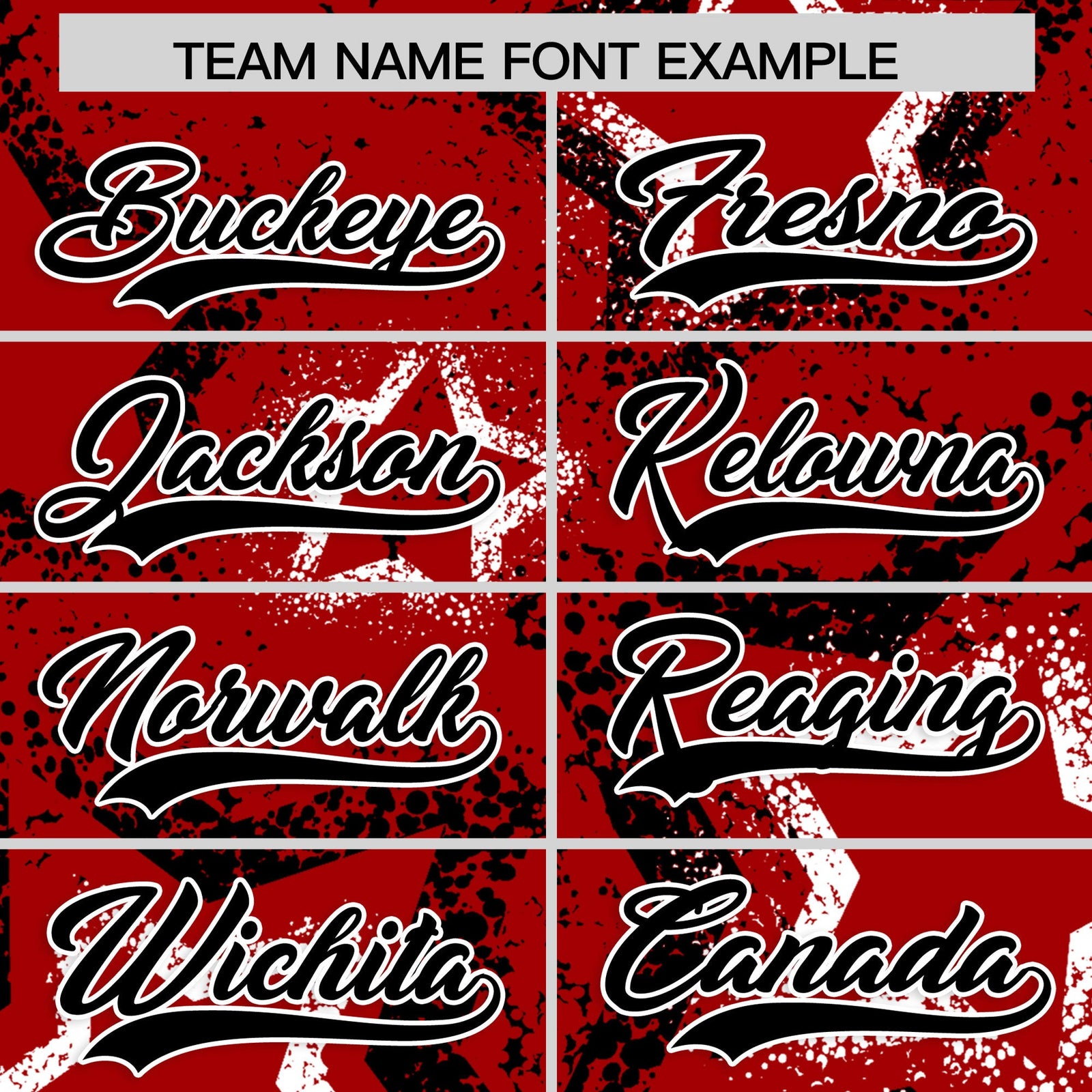Custom Red White Black Star-Shaped Ink Texture Graffiti Pattern Baseball Jersey | Sublimation Printed & Stitched,Add Name and Numbern,Perfect for Parties,Perfect for Training | KXKSHOP