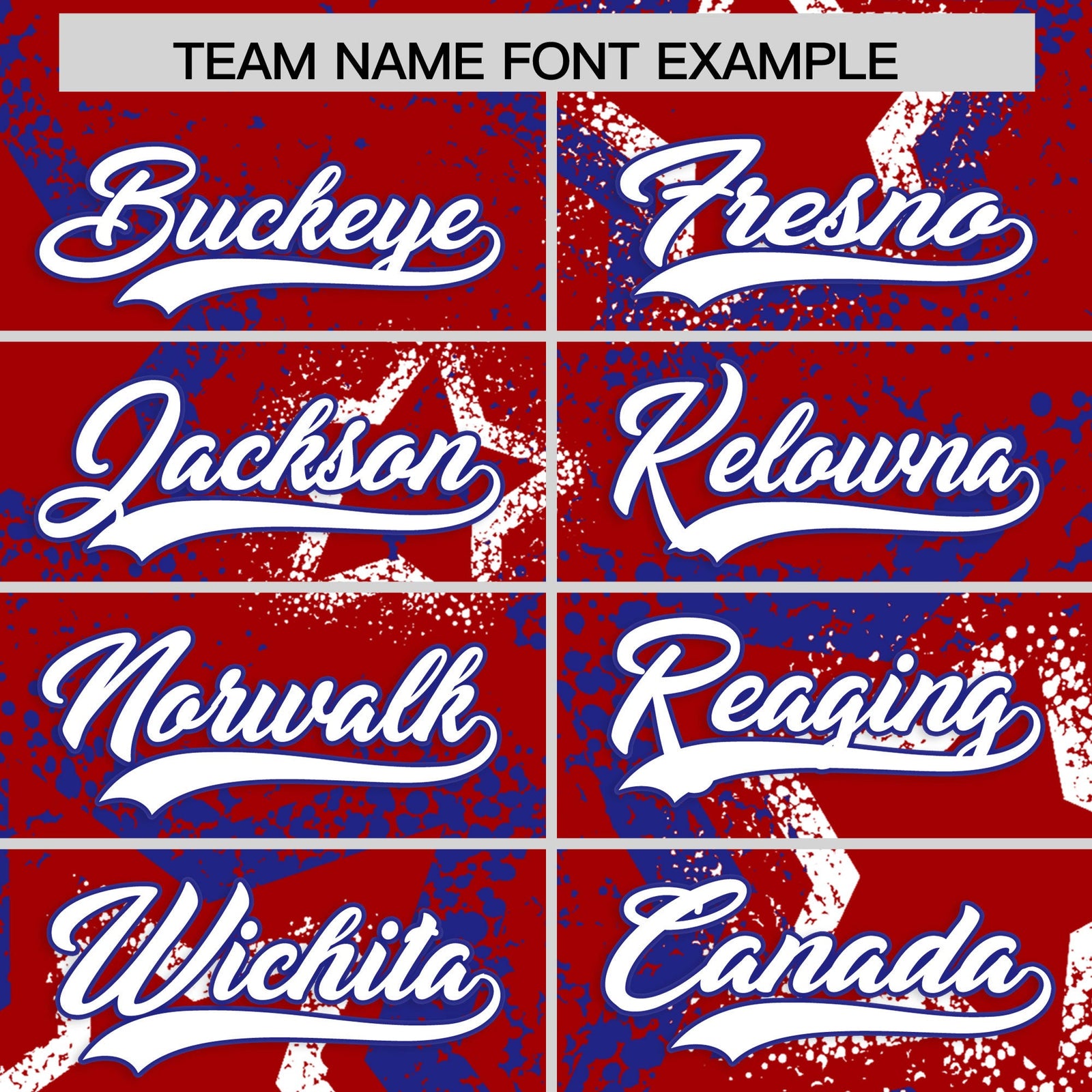 Custom Red White Royal Blue Star-Shaped Ink Texture Graffiti Pattern Baseball Jersey | Sublimation Printed & Stitched,Add Name and Numbern,Perfect for Parties,Perfect for Training | KXKSHOP