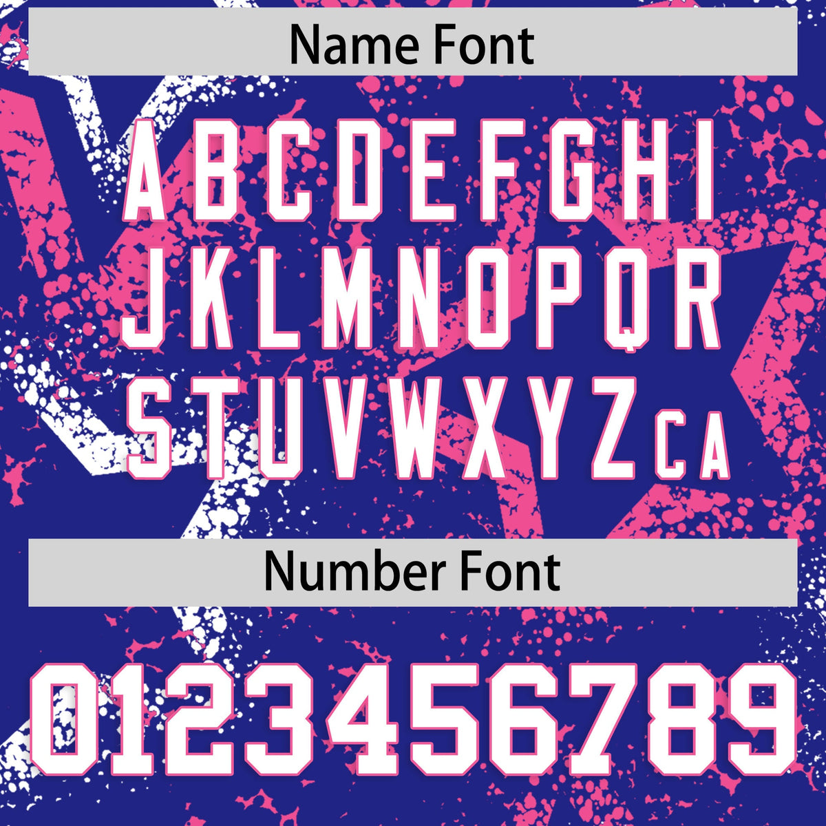 Custom Royal Blue White Pink Star-Shaped Ink Texture Graffiti Pattern Baseball Jersey | Sublimation Printed &amp; Stitched,Add Name and Numbern,Perfect for Parties,Perfect for Training | KXKSHOP