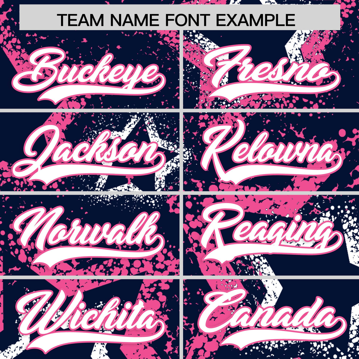 Custom Navy White Pink Star-Shaped Ink Texture Graffiti Pattern Baseball Jersey | Sublimation Printed &amp; Stitched,Add Name and Numbern,Perfect for Parties,Perfect for Training | KXKSHOP