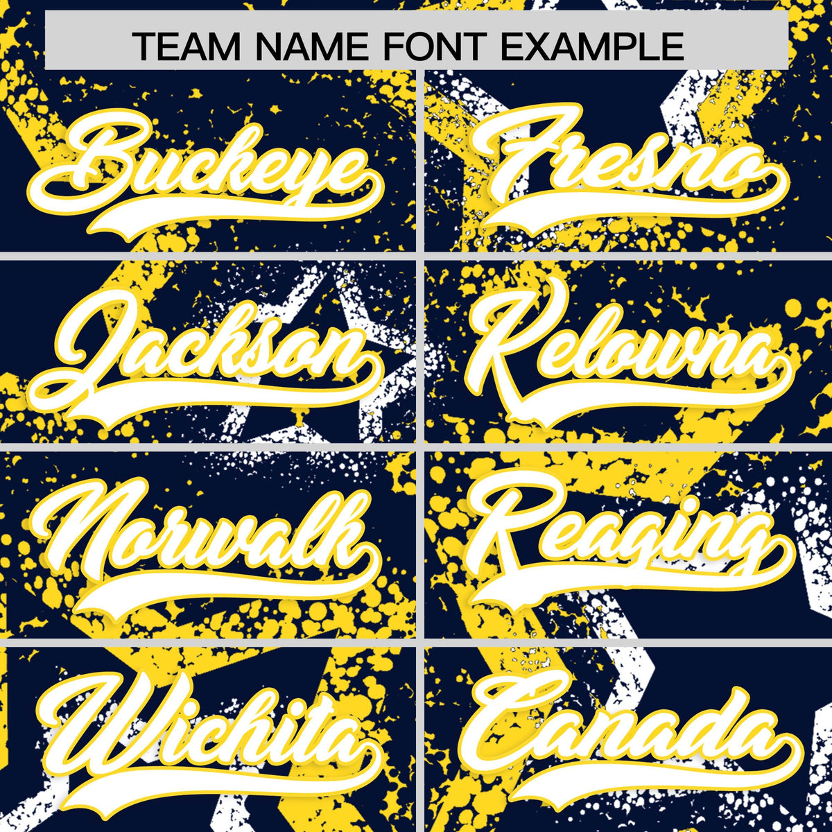 Custom Navy White Gold Star-Shaped Ink Texture Graffiti Pattern Baseball Jersey | Sublimation Printed &amp; Stitched,Add Name and Numbern,Perfect for Parties,Perfect for Training | KXKSHOP