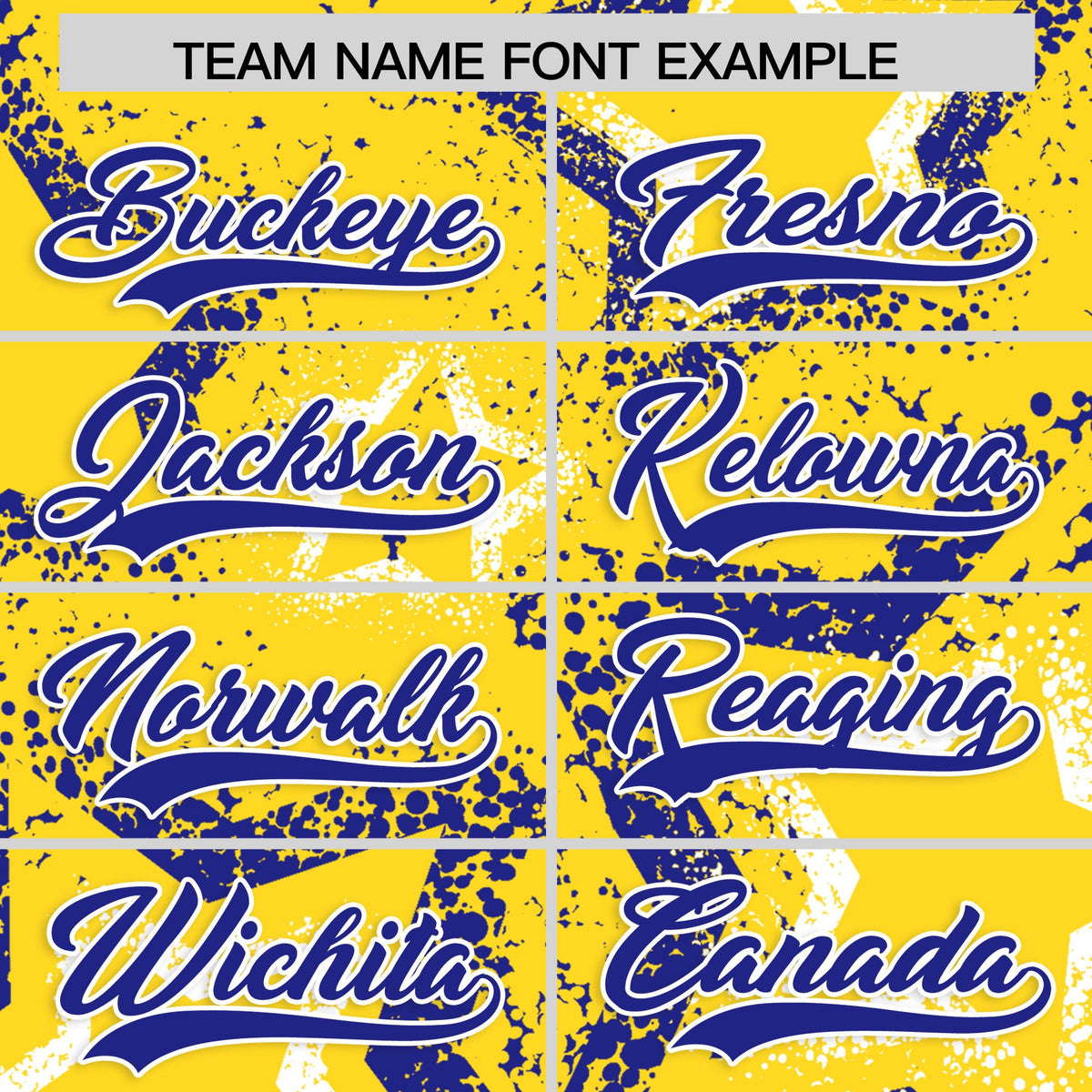 Custom Gold White Royal Blue Star-Shaped Ink Texture Graffiti Pattern Baseball Jersey | Sublimation Printed &amp; Stitched,Add Name and Numbern,Perfect for Parties,Perfect for Training | KXKSHOP