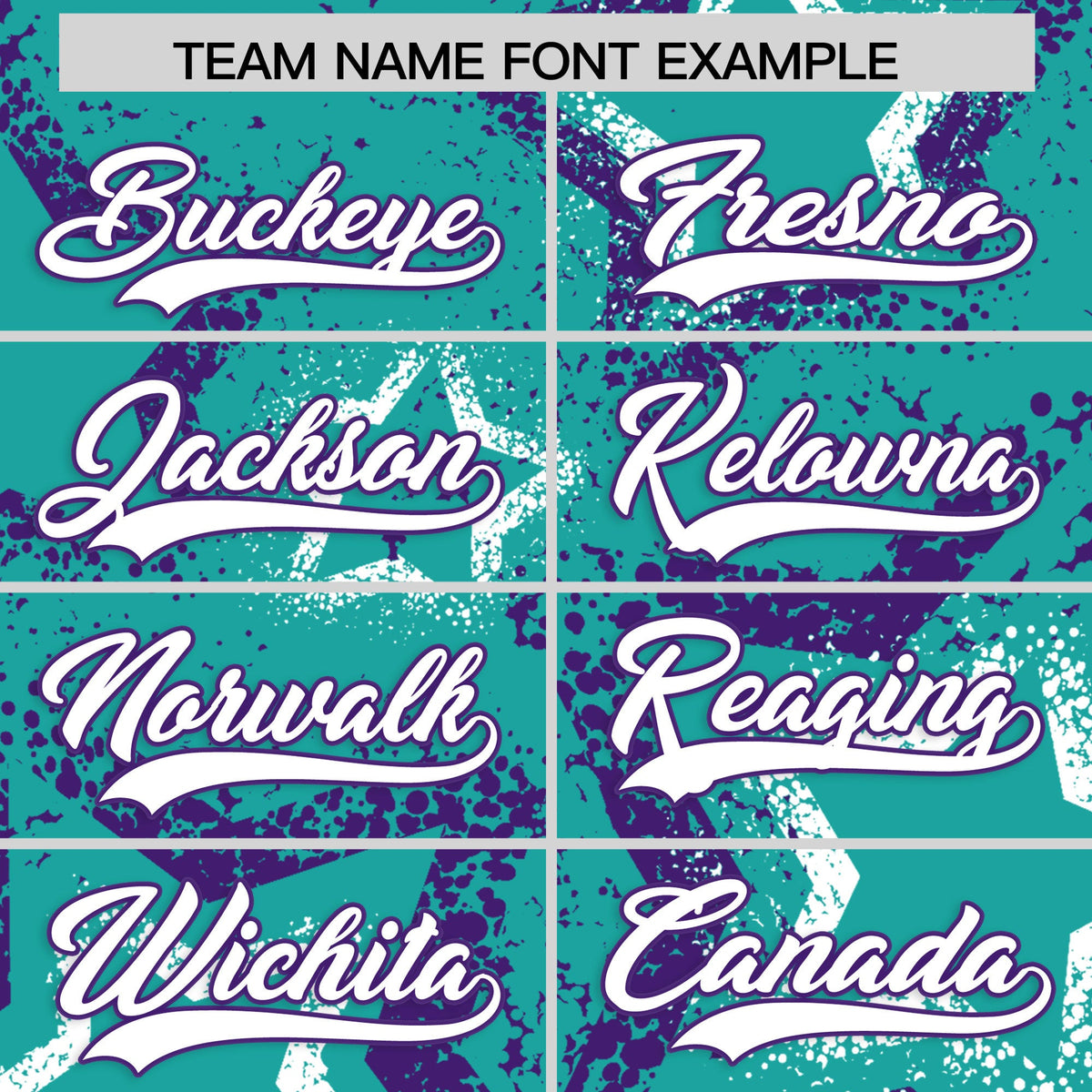 Custom Aqua White Purple Star-Shaped Ink Texture Graffiti Pattern Baseball Jersey | Sublimation Printed &amp; Stitched,Add Name and Numbern,Perfect for Parties,Perfect for Training | KXKSHOP