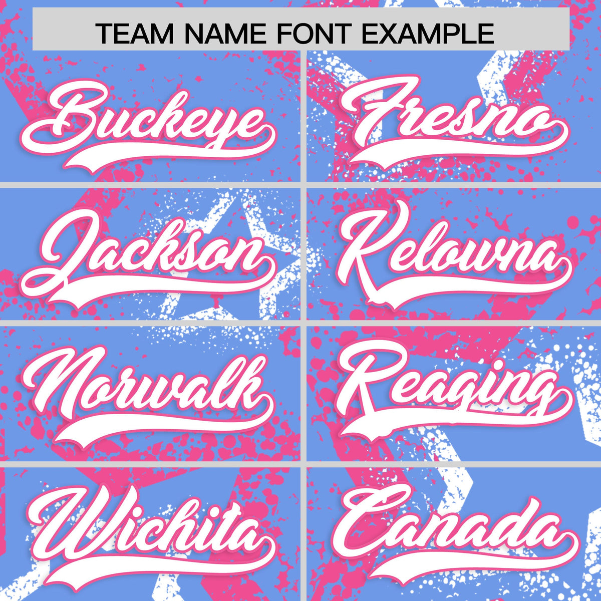 Custom Light Blue White Pink Star-Shaped Ink Texture Graffiti Pattern Baseball Jersey | Sublimation Printed &amp; Stitched,Add Name and Numbern,Perfect for Parties,Perfect for Training | KXKSHOP