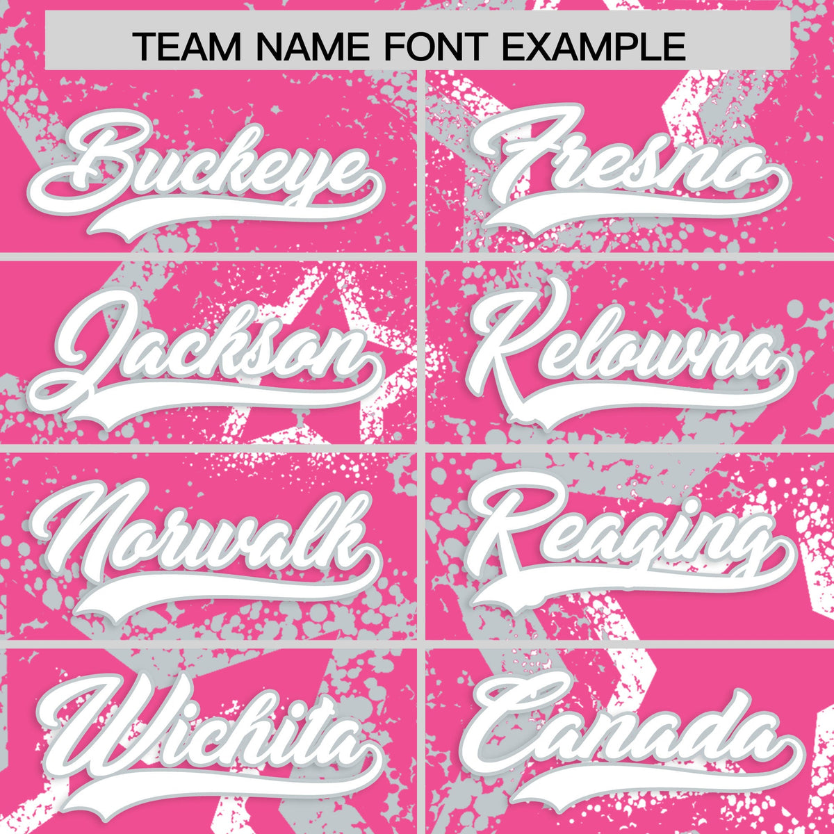 Custom Pink White Silver Star-Shaped Ink Texture Graffiti Pattern Baseball Jersey | Sublimation Printed & Stitched,Add Name and Numbern,Perfect for Parties,Perfect for Training | KXKSHOP