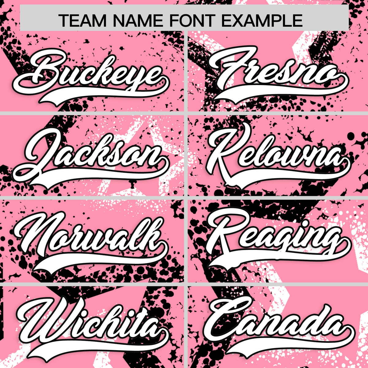 Custom Light Pink White Black Star-Shaped Ink Texture Graffiti Pattern Baseball Jersey | Sublimation Printed &amp; Stitched,Add Name and Numbern,Perfect for Parties,Perfect for Training | KXKSHOP