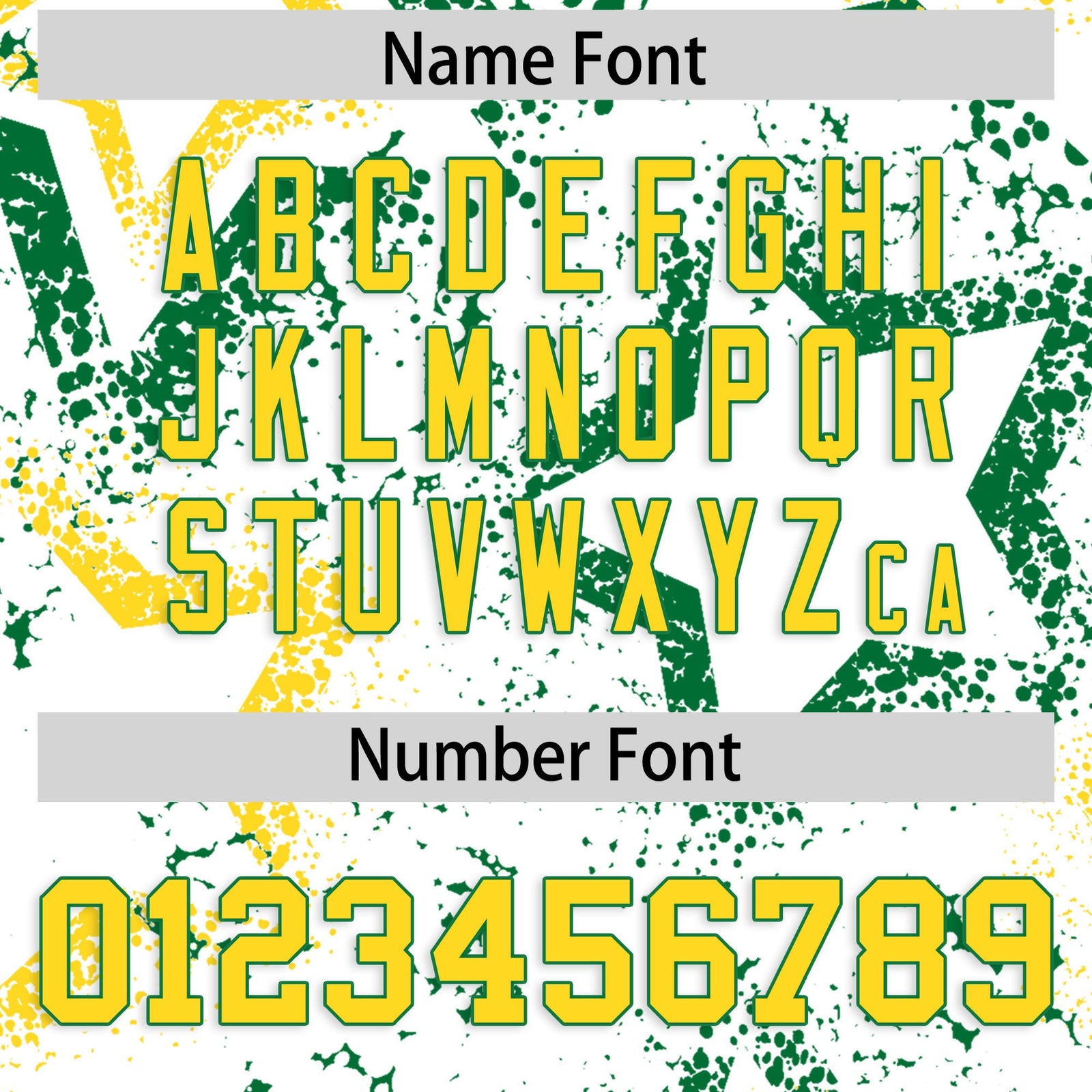 Custom White Kelly Green Gold Star-Shaped Ink Texture Graffiti Pattern Baseball Jersey | Sublimation Printed & Stitched,Add Name and Numbern,Perfect for Parties,Perfect for Training | KXKSHOP