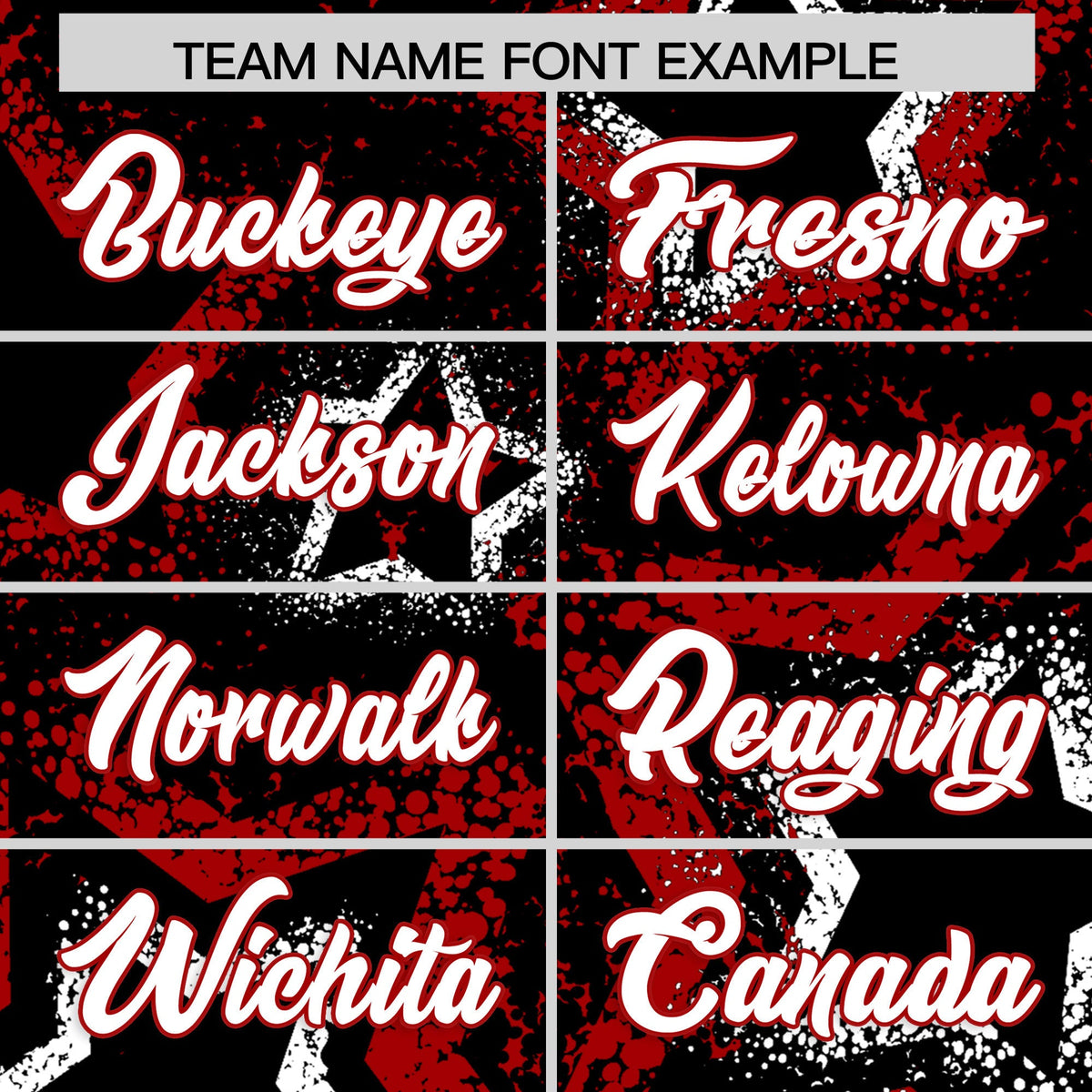 Custom Black White Red Star-Shaped Ink Texture Graffiti Pattern Baseball Jersey | Sublimation Printed &amp; Stitched,Add Name and Numbern,Perfect for Parties,Perfect for Training | KXKSHOP