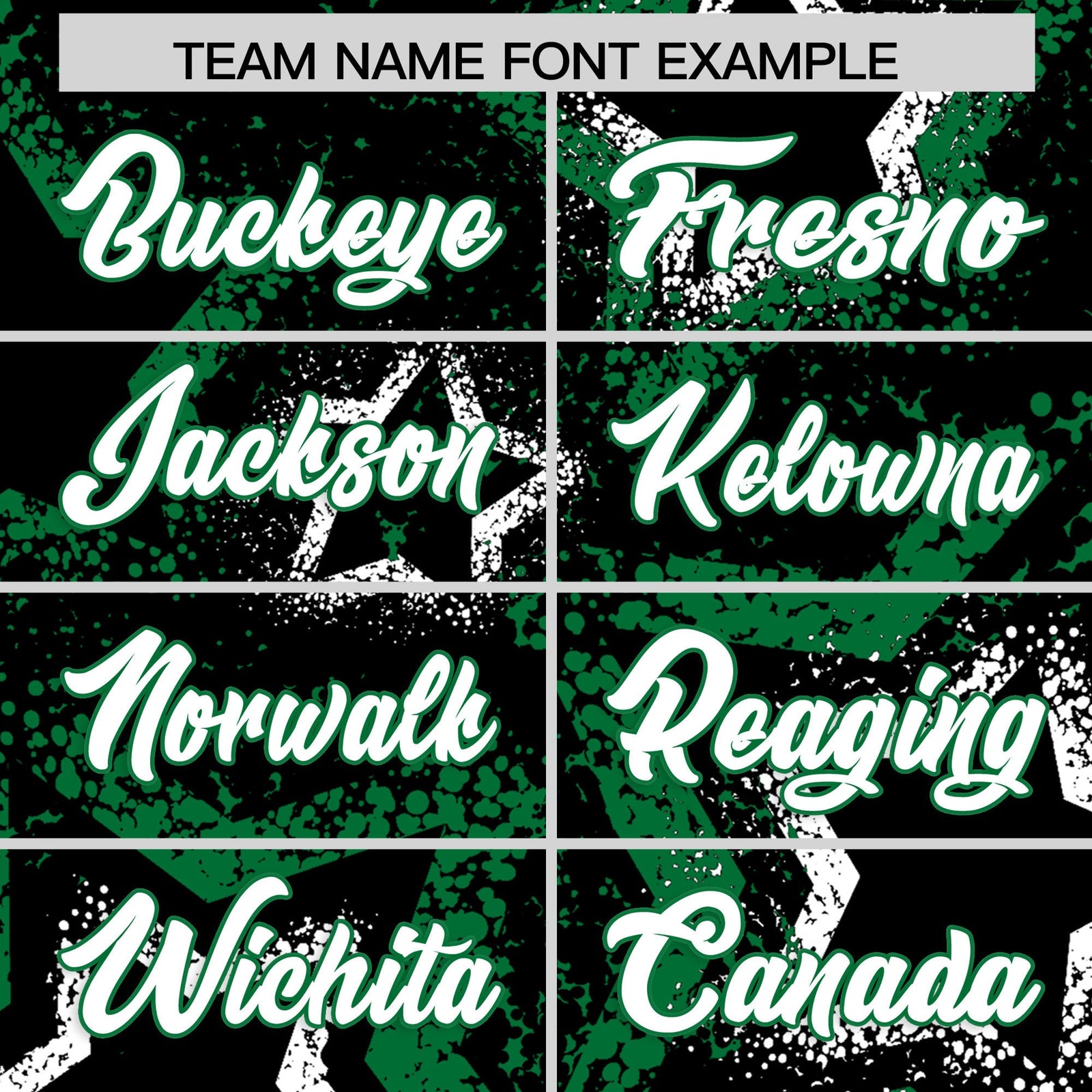 Custom Black White Kelly Green Star-Shaped Ink Texture Graffiti Pattern Baseball Jersey | Sublimation Printed & Stitched,Add Name and Numbern,Perfect for Parties,Perfect for Training | KXKSHOP