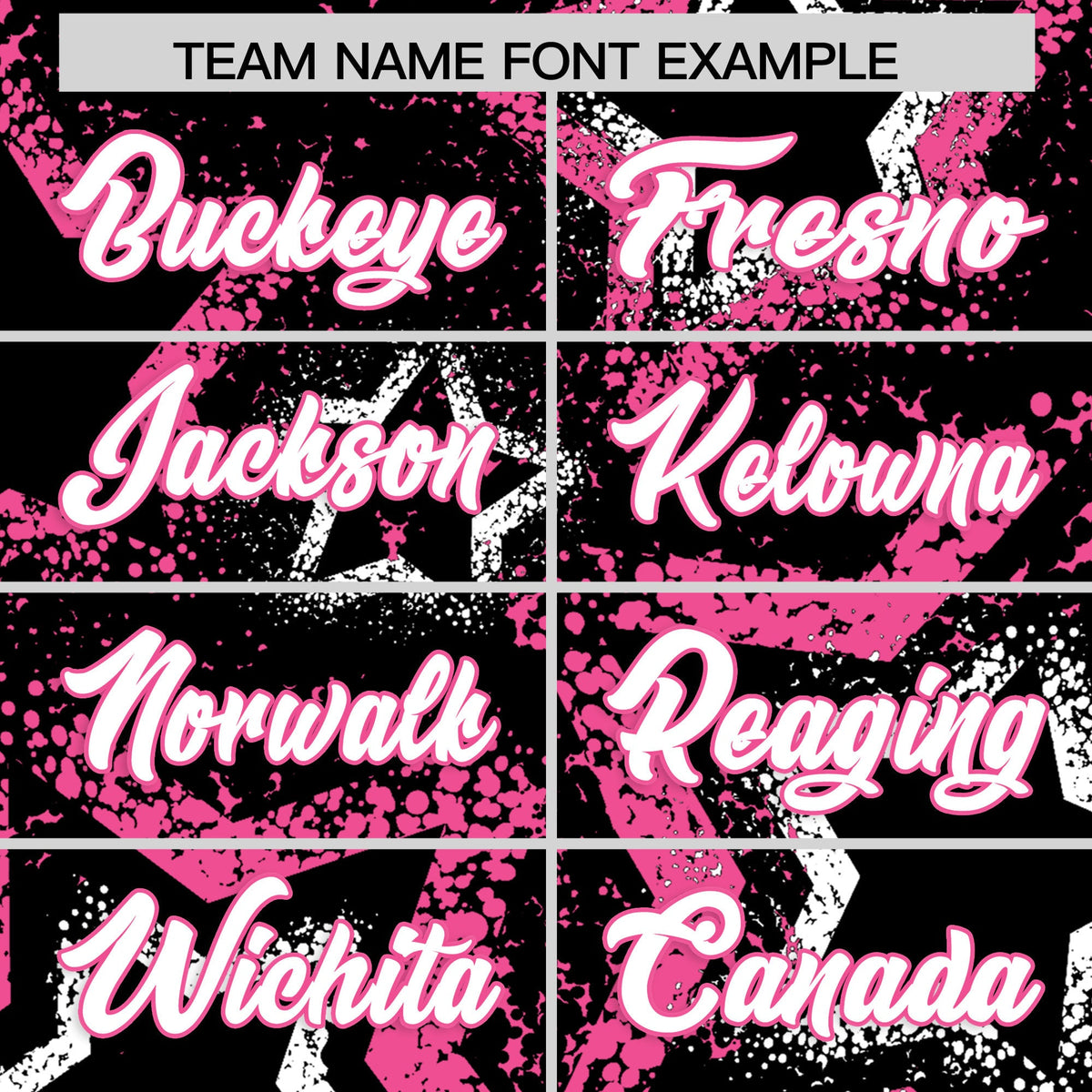 Custom Black White Pink Star-Shaped Ink Texture Graffiti Pattern Baseball Jersey | Sublimation Printed & Stitched,Add Name and Numbern,Perfect for Parties,Perfect for Training | KXKSHOP