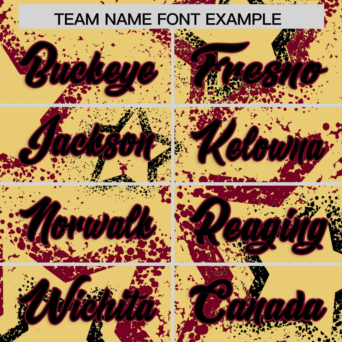 Custom Khaki Black Crimson Star-Shaped Ink Texture Graffiti Pattern Baseball Jersey | Sublimation Printed & Stitched,Add Name and Numbern,Perfect for Parties,Perfect for Training | KXKSHOP