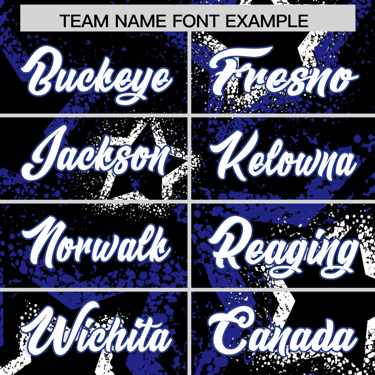 Custom Black White Royal Blue Star-Shaped Ink Texture Graffiti Pattern Baseball Jersey | Sublimation Printed &amp; Stitched,Add Name and Numbern,Perfect for Parties,Perfect for Training | KXKSHOP