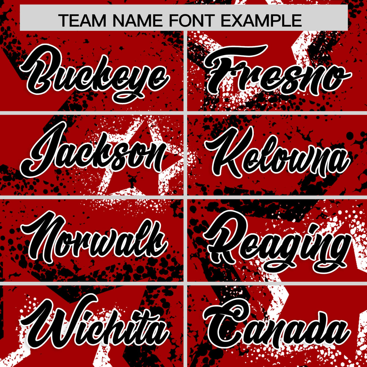 Custom Red White Black Star-Shaped Ink Texture Graffiti Pattern Baseball Jersey | Sublimation Printed &amp; Stitched,Add Name and Numbern,Perfect for Parties,Perfect for Training | KXKSHOP