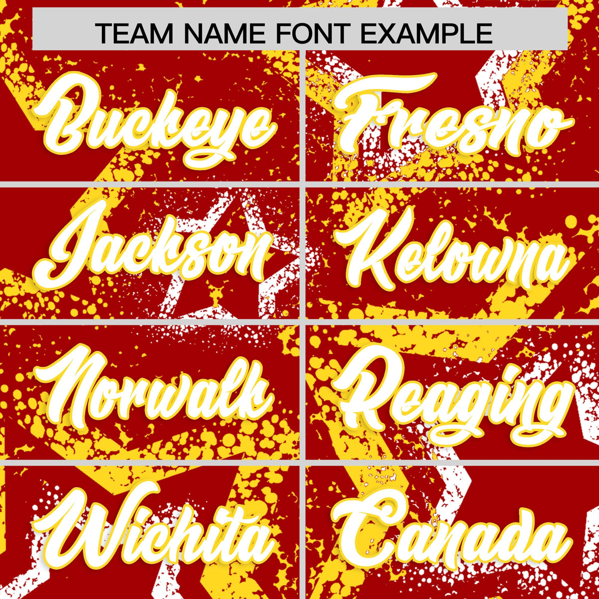 Custom Red White Gold Star-Shaped Ink Texture Graffiti Pattern Baseball Jersey | Sublimation Printed &amp; Stitched,Add Name and Numbern,Perfect for Parties,Perfect for Training | KXKSHOP