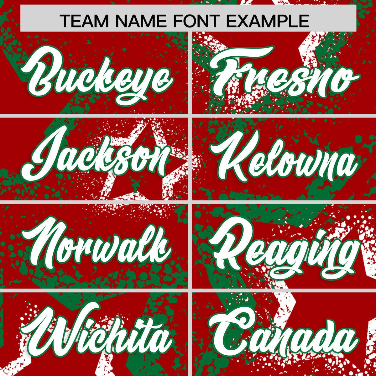 Custom Red White Kelly Green Star-Shaped Ink Texture Graffiti Pattern Baseball Jersey | Sublimation Printed & Stitched,Add Name and Numbern,Perfect for Parties,Perfect for Training | KXKSHOP