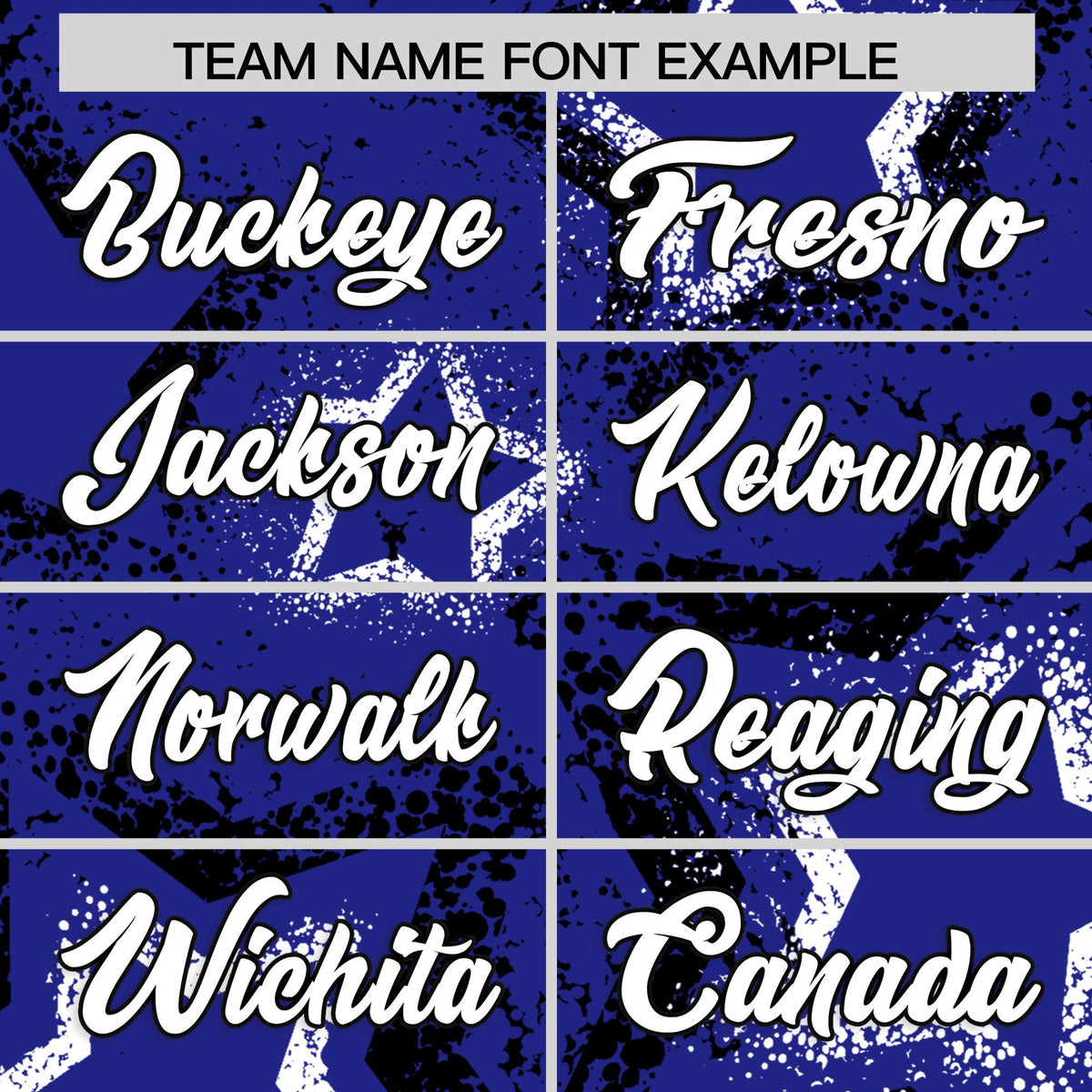 Custom Royal Blue Black White Star-Shaped Ink Texture Graffiti Pattern Baseball Jersey | Sublimation Printed &amp; Stitched,Add Name and Numbern,Perfect for Parties,Perfect for Training | KXKSHOP