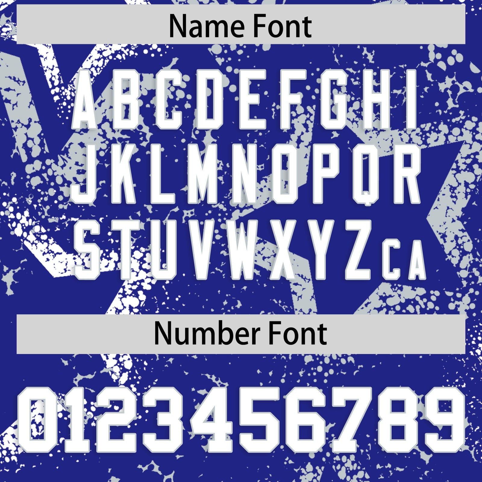 Custom Royal Blue White Silver Star-Shaped Ink Texture Graffiti Pattern Baseball Jersey | Sublimation Printed & Stitched,Add Name and Numbern,Perfect for Parties,Perfect for Training | KXKSHOP