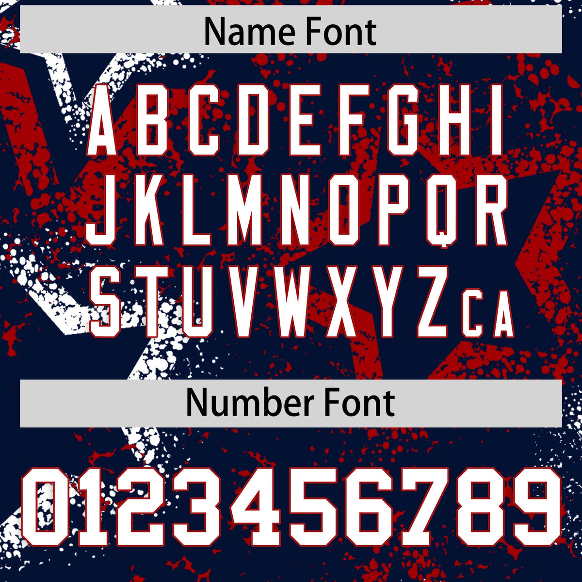 Custom Navy White Red Star-Shaped Ink Texture Graffiti Pattern Baseball Jersey | Sublimation Printed &amp; Stitched,Add Name and Numbern,Perfect for Parties,Perfect for Training | KXKSHOP