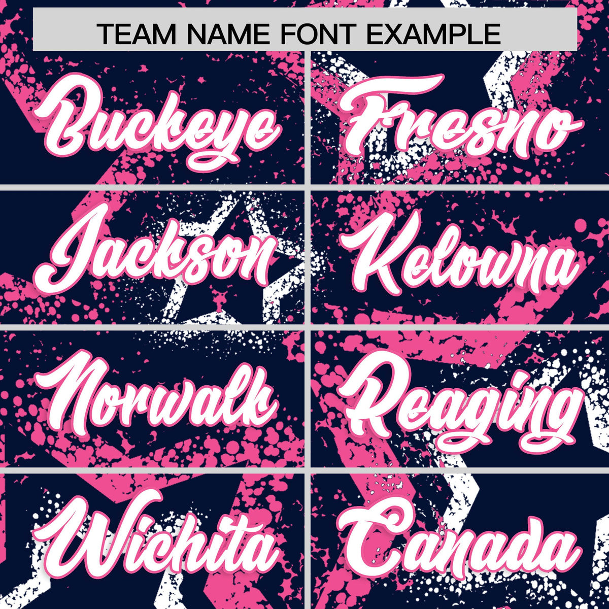 Custom Navy White Pink Star-Shaped Ink Texture Graffiti Pattern Baseball Jersey | Sublimation Printed &amp; Stitched,Add Name and Numbern,Perfect for Parties,Perfect for Training | KXKSHOP