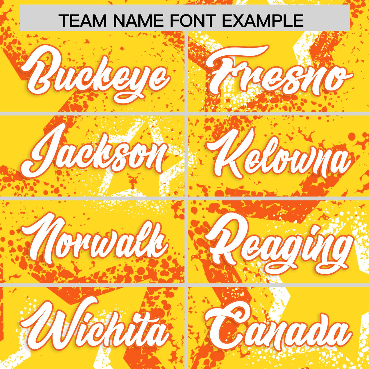 Custom Gold Orange White Star-Shaped Ink Texture Graffiti Pattern Baseball Jersey | Sublimation Printed &amp; Stitched,Add Name and Numbern,Perfect for Parties,Perfect for Training | KXKSHOP