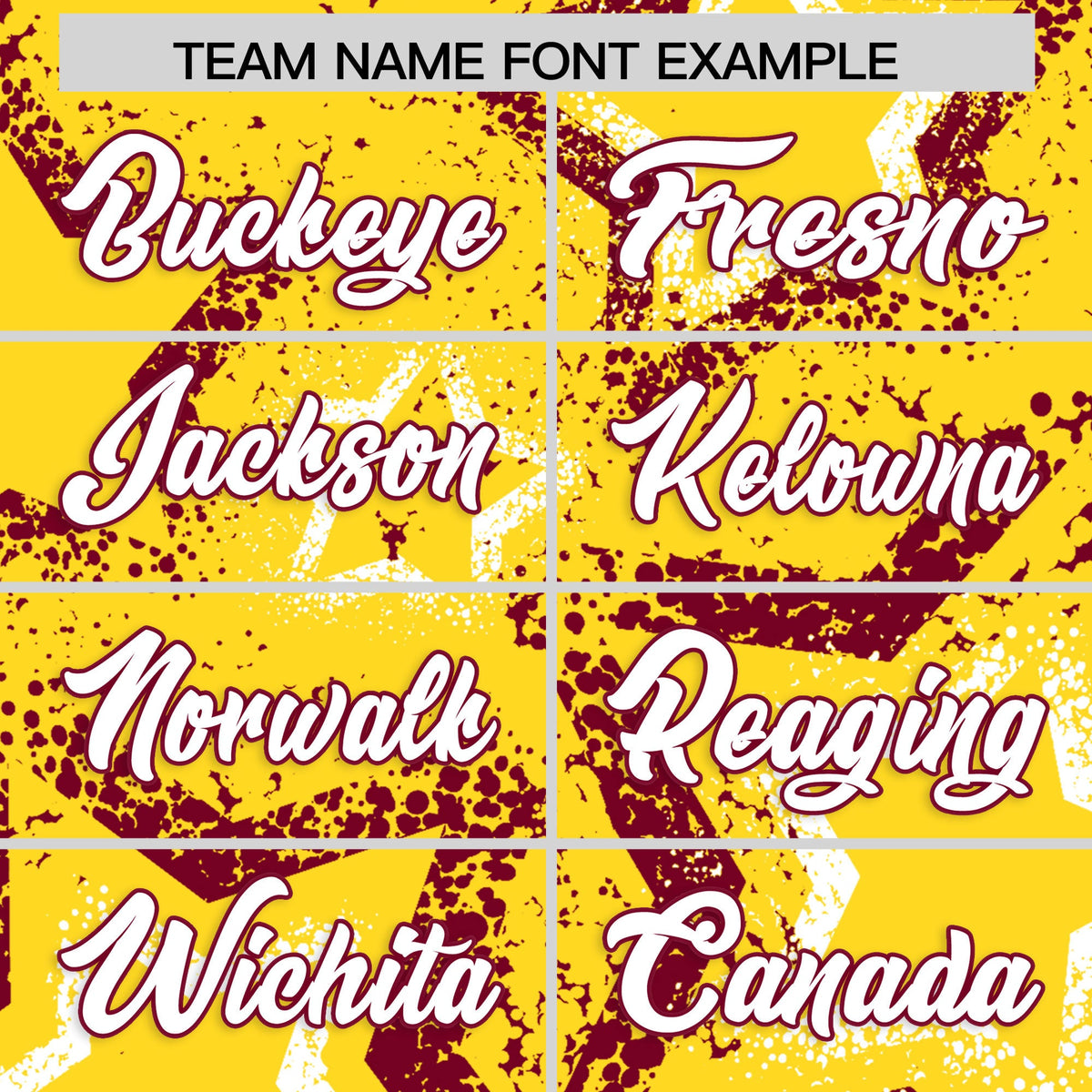 Custom Gold White Crimson Star-Shaped Ink Texture Graffiti Pattern Baseball Jersey | Sublimation Printed &amp; Stitched,Add Name and Numbern,Perfect for Parties,Perfect for Training | KXKSHOP