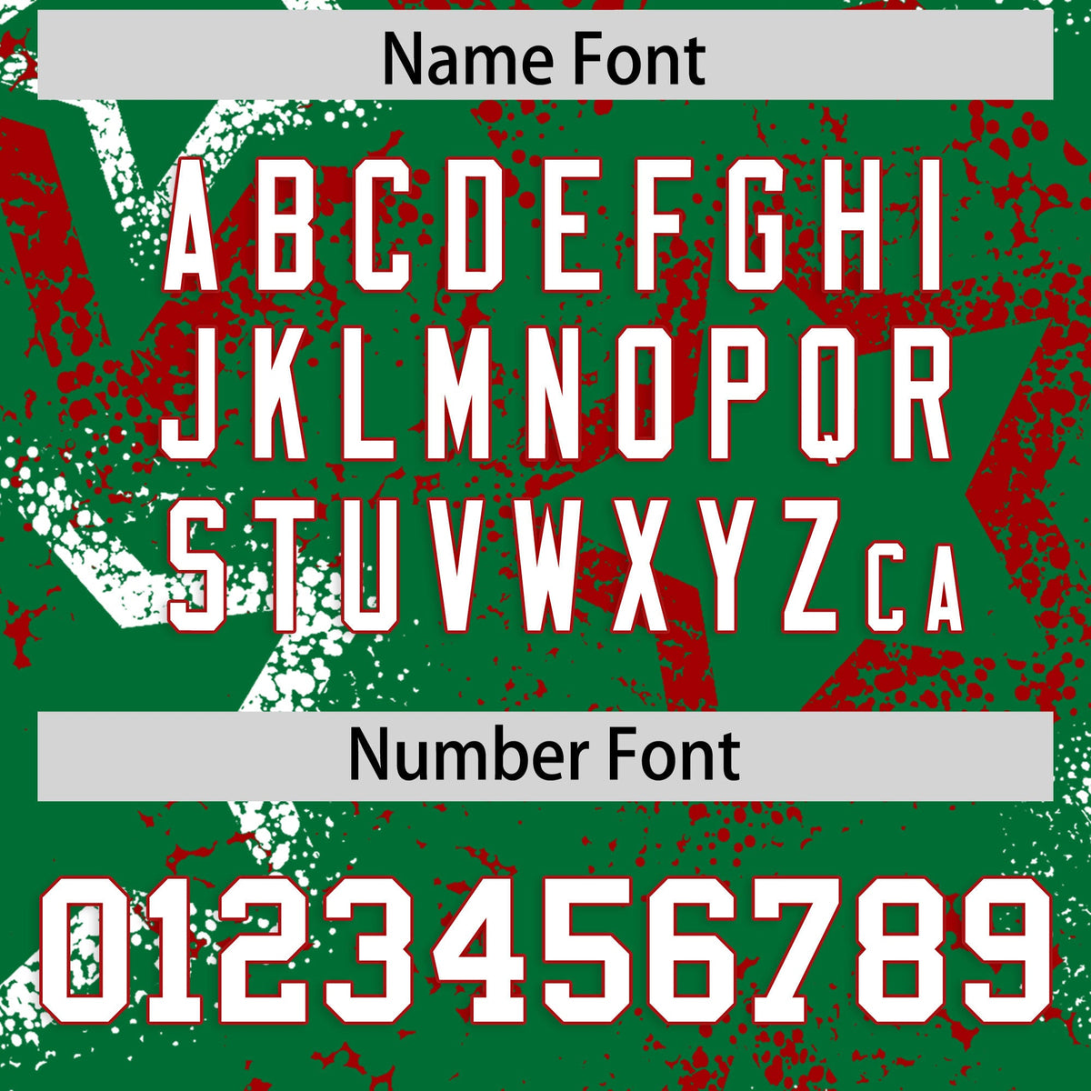 Custom Kelly Green White Red Star-Shaped Ink Texture Graffiti Pattern Baseball Jersey | Sublimation Printed & Stitched,Add Name and Numbern,Perfect for Parties,Perfect for Training | KXKSHOP