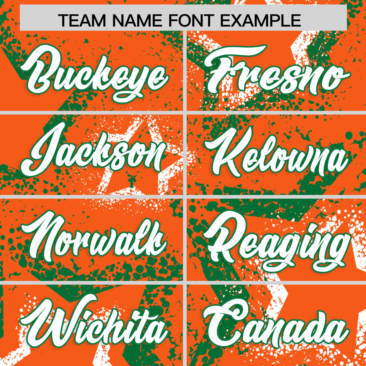 Custom Orange White Kelly Green Star-Shaped Ink Texture Graffiti Pattern Baseball Jersey | Sublimation Printed & Stitched,Add Name and Numbern,Perfect for Parties,Perfect for Training | KXKSHOP