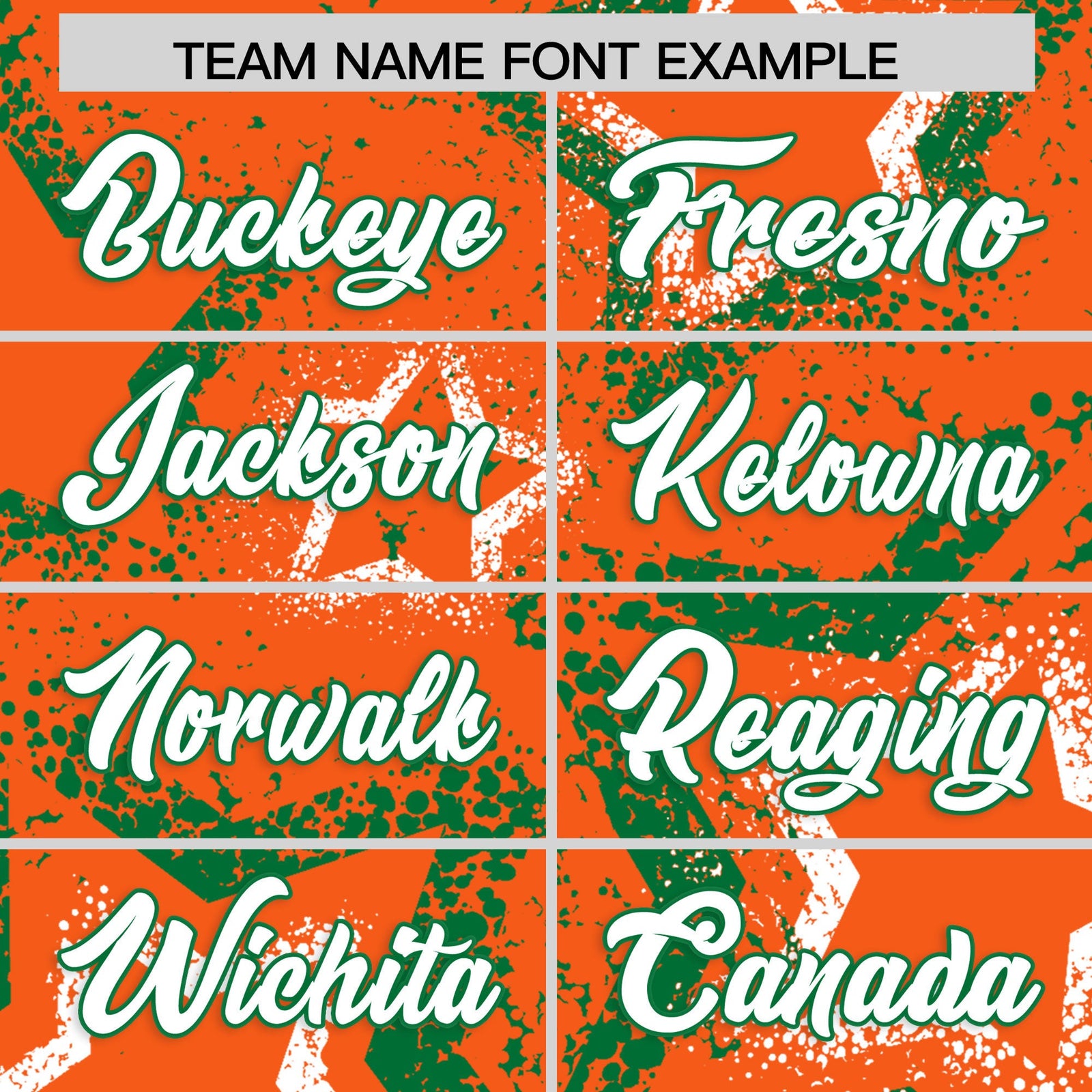 Custom Orange White Kelly Green Star-Shaped Ink Texture Graffiti Pattern Baseball Jersey | Sublimation Printed & Stitched,Add Name and Numbern,Perfect for Parties,Perfect for Training | KXKSHOP