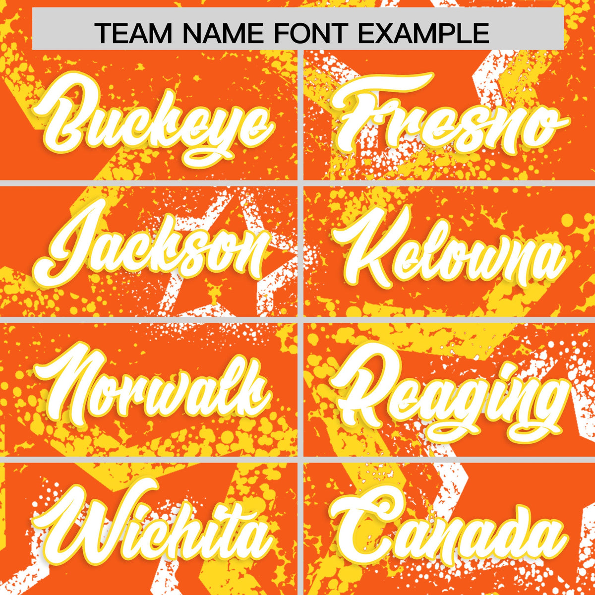 Custom Orange White Gold Star-Shaped Ink Texture Graffiti Pattern Baseball Jersey | Sublimation Printed &amp; Stitched,Add Name and Numbern,Perfect for Parties,Perfect for Training | KXKSHOP