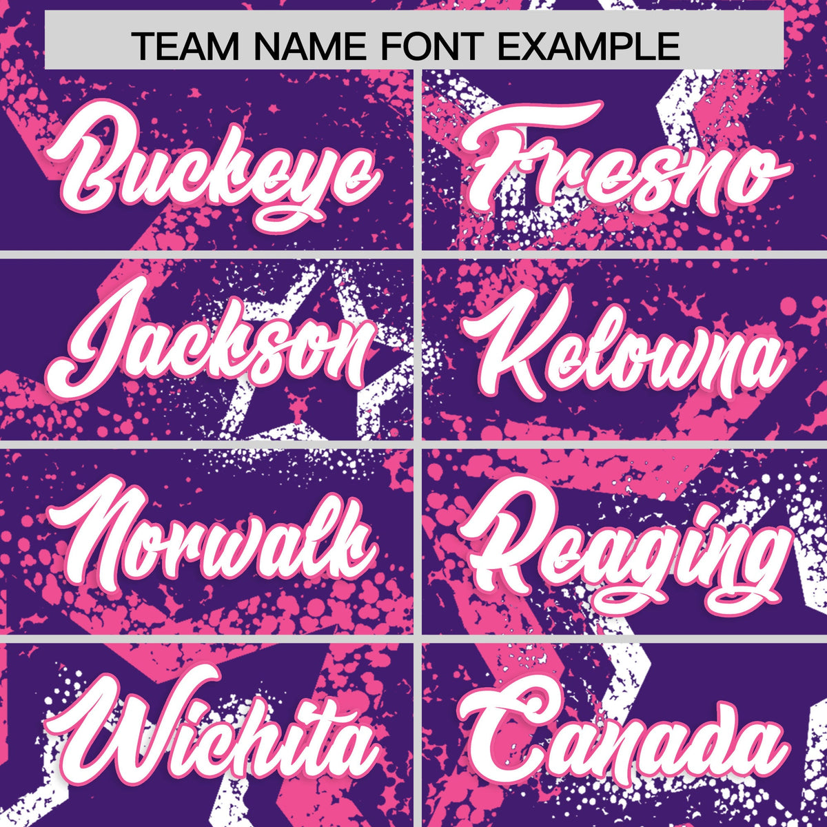 Custom Purple White Pink Star-Shaped Ink Texture Graffiti Pattern Baseball Jersey | Sublimation Printed &amp; Stitched,Add Name and Numbern,Perfect for Parties,Perfect for Training | KXKSHOP